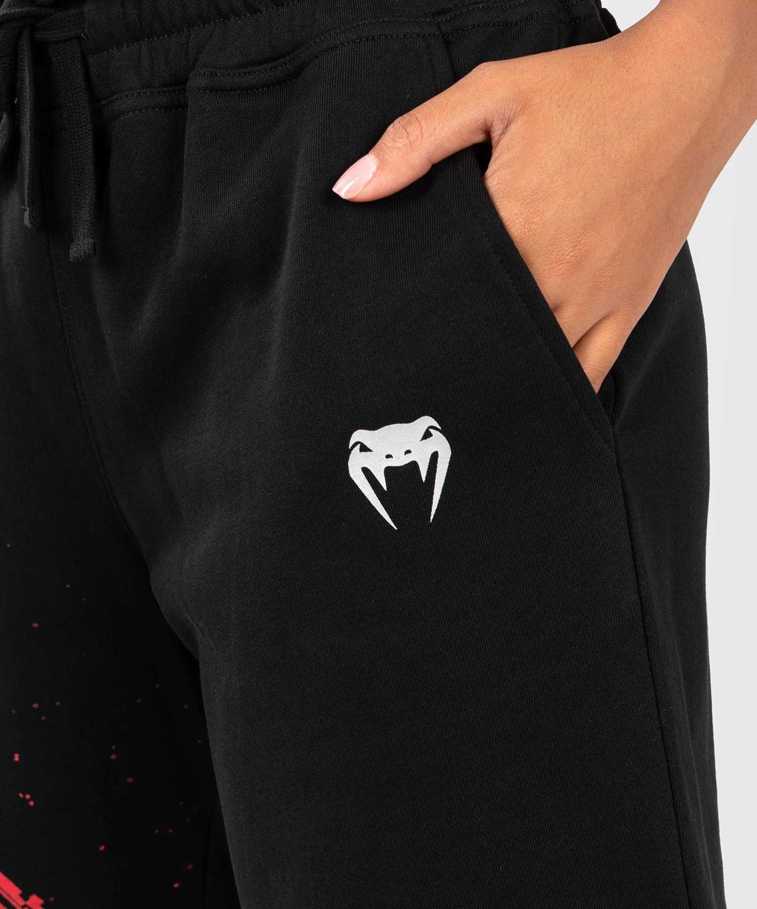 Short en coton pour femmes UFC Venum Performance Institute 2.0 - Noir/Rouge - Image 8