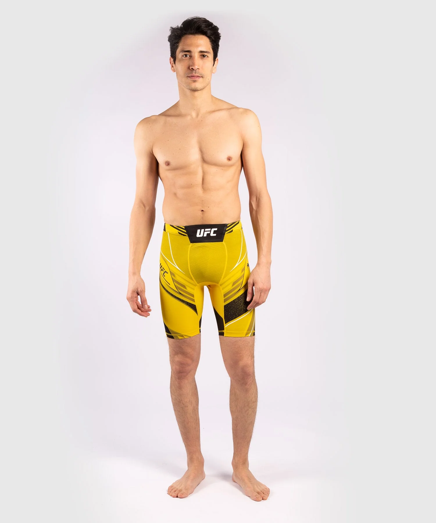 Short de compression pour Hommes UFC Venum Authentic Fight Night - Coupe Longue - Jaune - Image 7