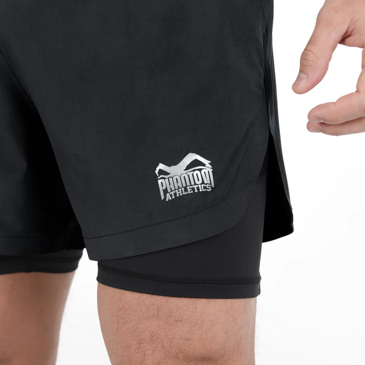 Short de MMA Phantom Athletics Entrainement Laser 2 En 1 - Noir - Image 10