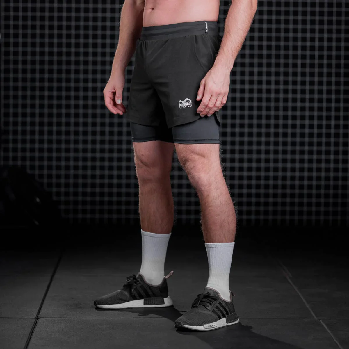 Short de MMA Phantom Athletics Entrainement Laser 2 En 1 - Noir - Image 3