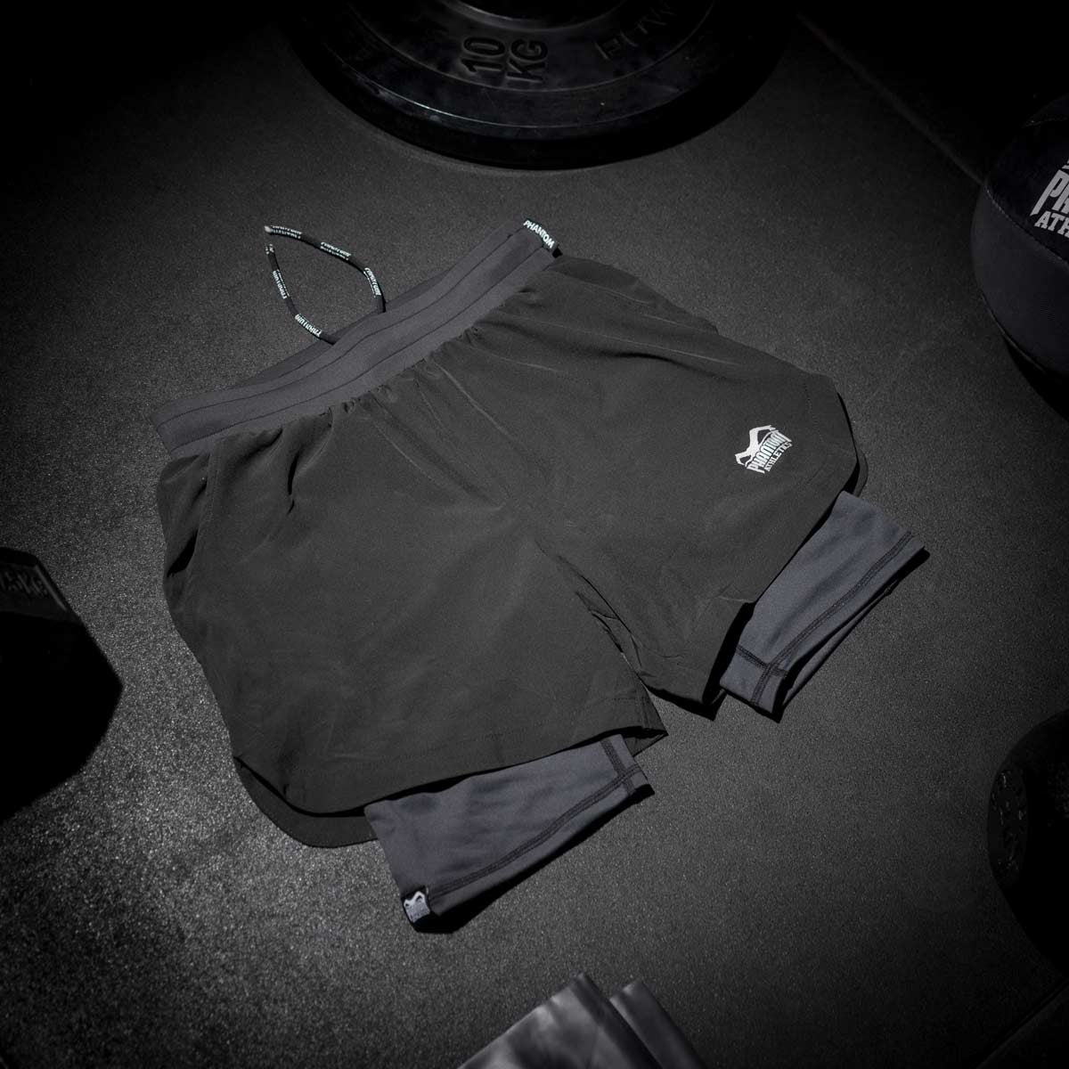 Short de MMA Phantom Athletics Entrainement Laser 2 En 1 - Noir - Image 4