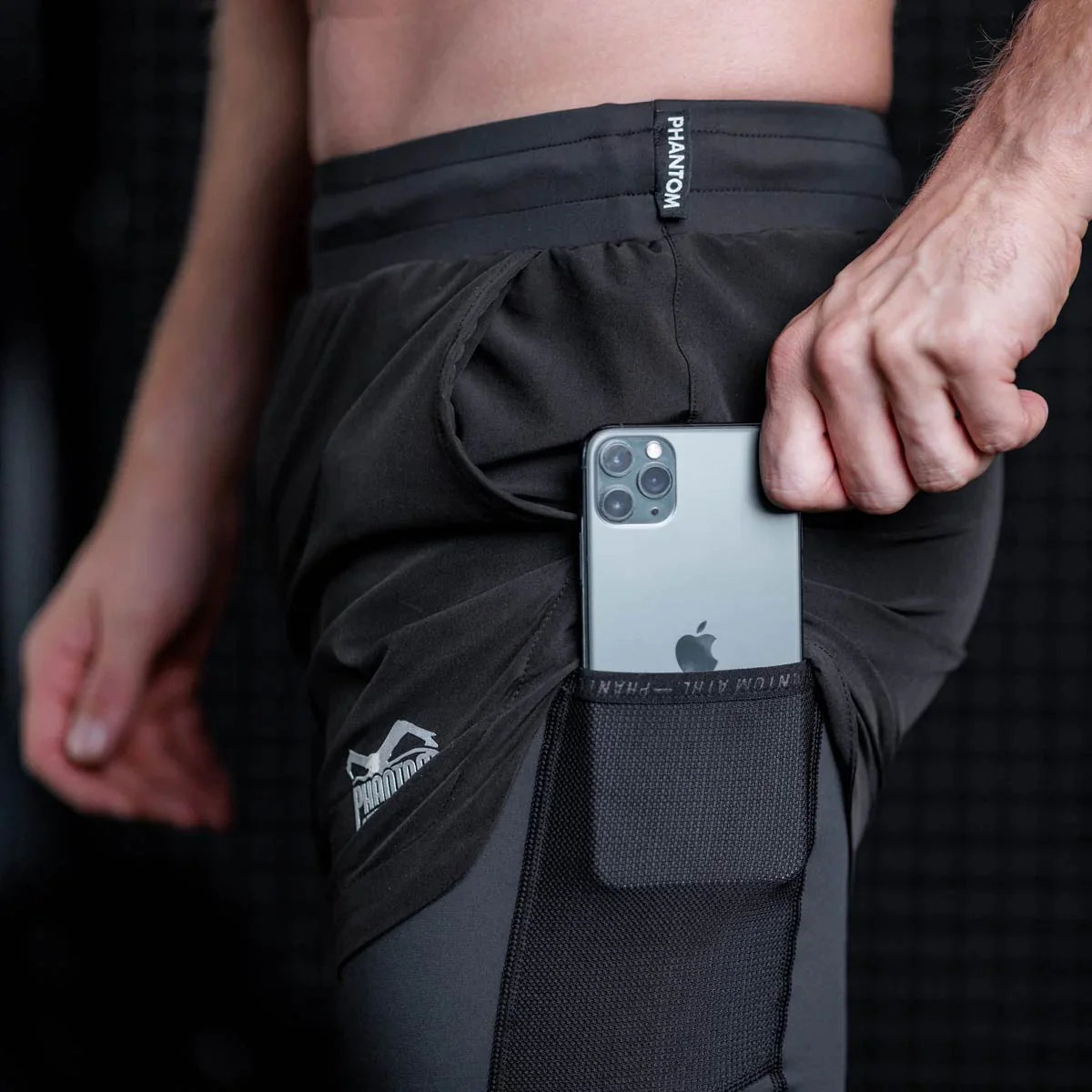 Short de MMA Phantom Athletics Entrainement Laser 2 En 1 - Noir - Image 5