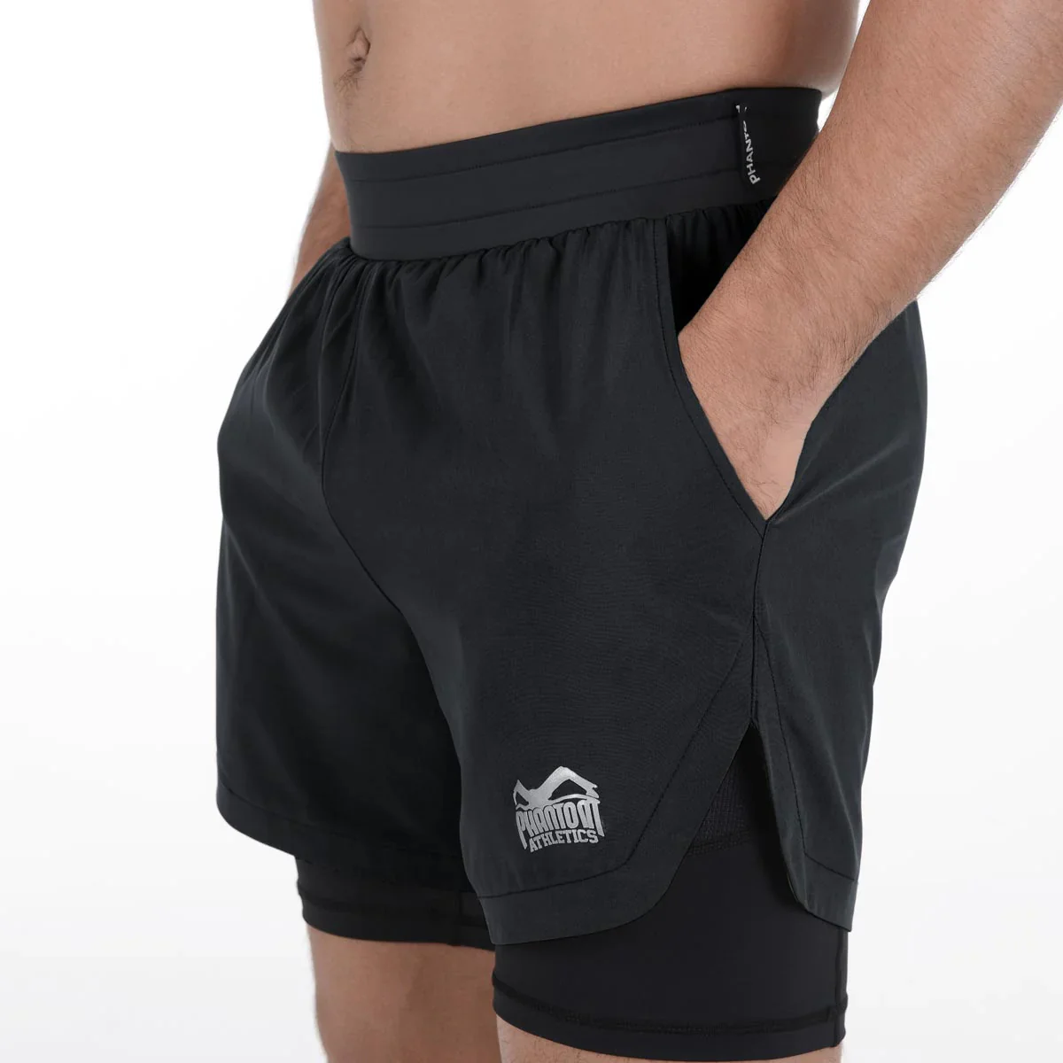 Short de MMA Phantom Athletics Entrainement Laser 2 En 1 - Noir - Image 7