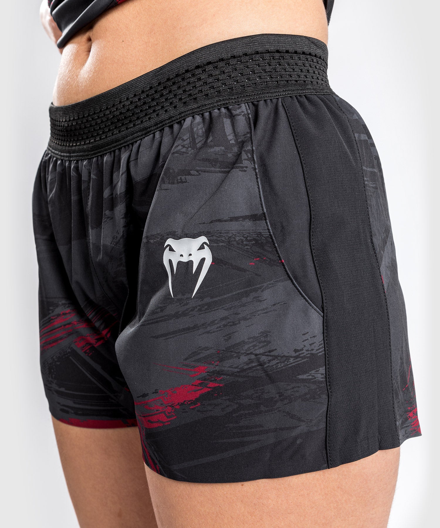 Short d'Entrainement UFC Venum Authentic Fight Week 2.0 - Pour Femmes - Noir/Rouge - Image 5