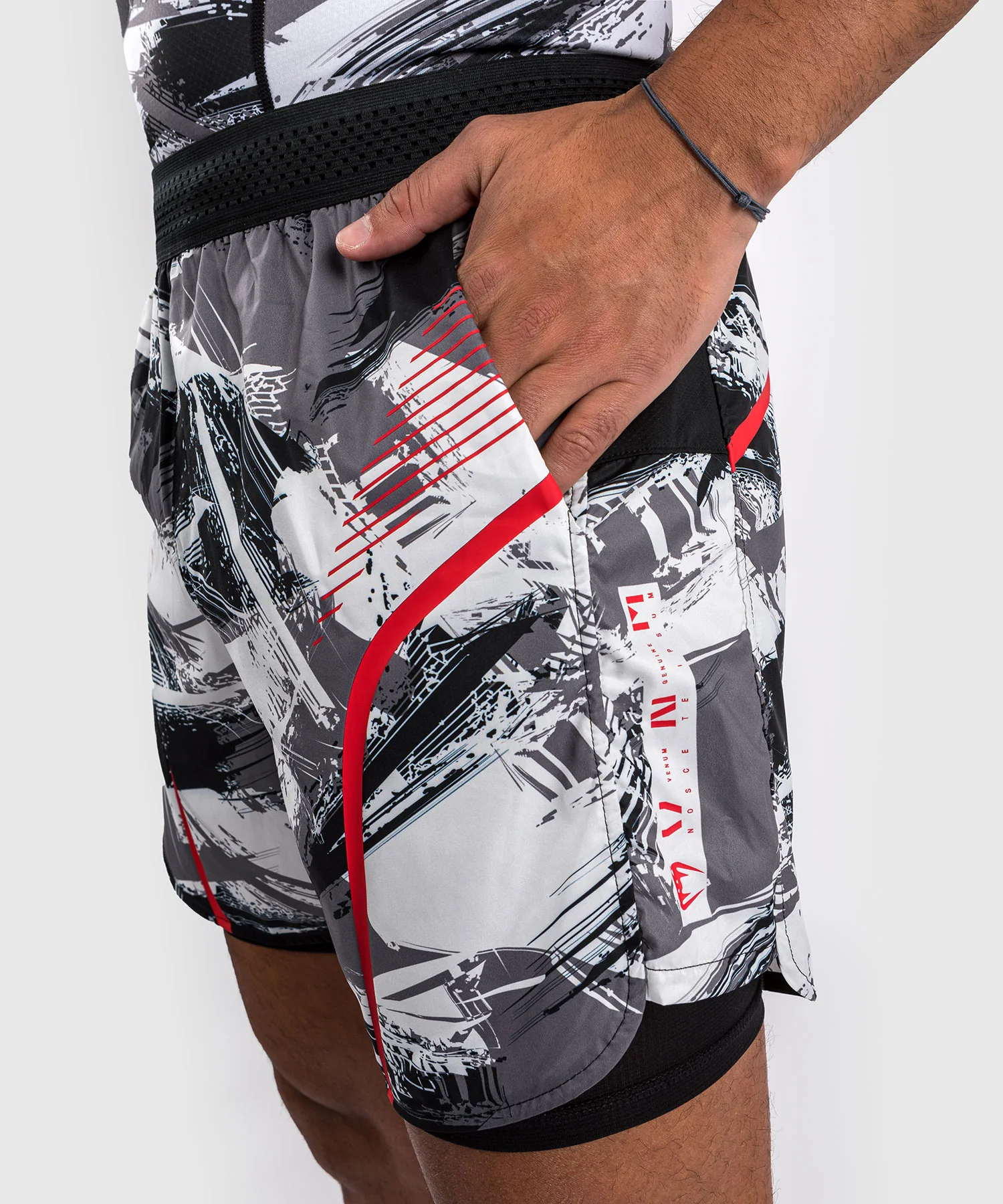 Short d'entraînement Venum Electron 3.0 - Gris/rouge - Image 7