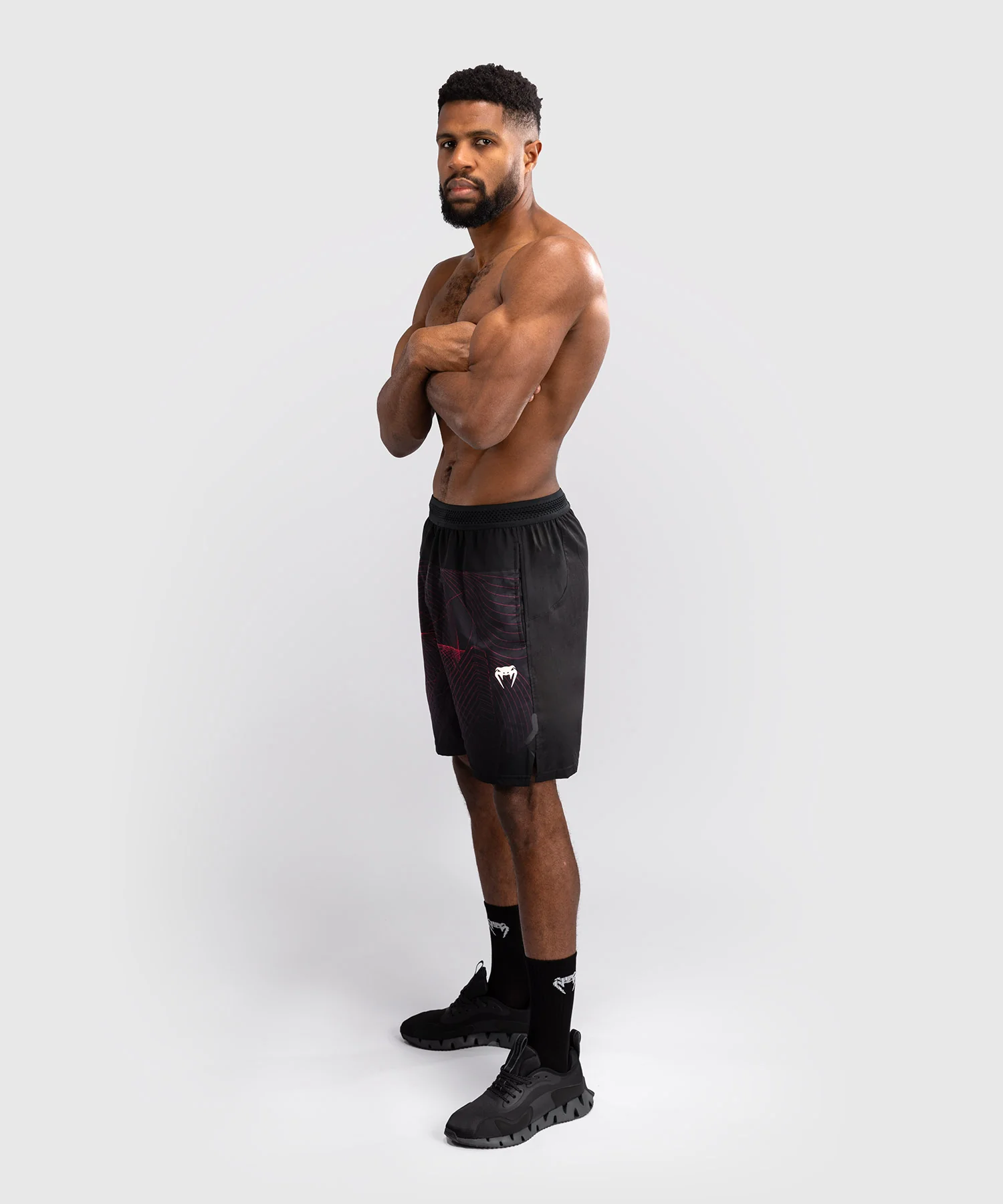 Short d'entraînement Venum G-Fit Air pour Hommes - Noir Profond/Rouge Feu - Image 2