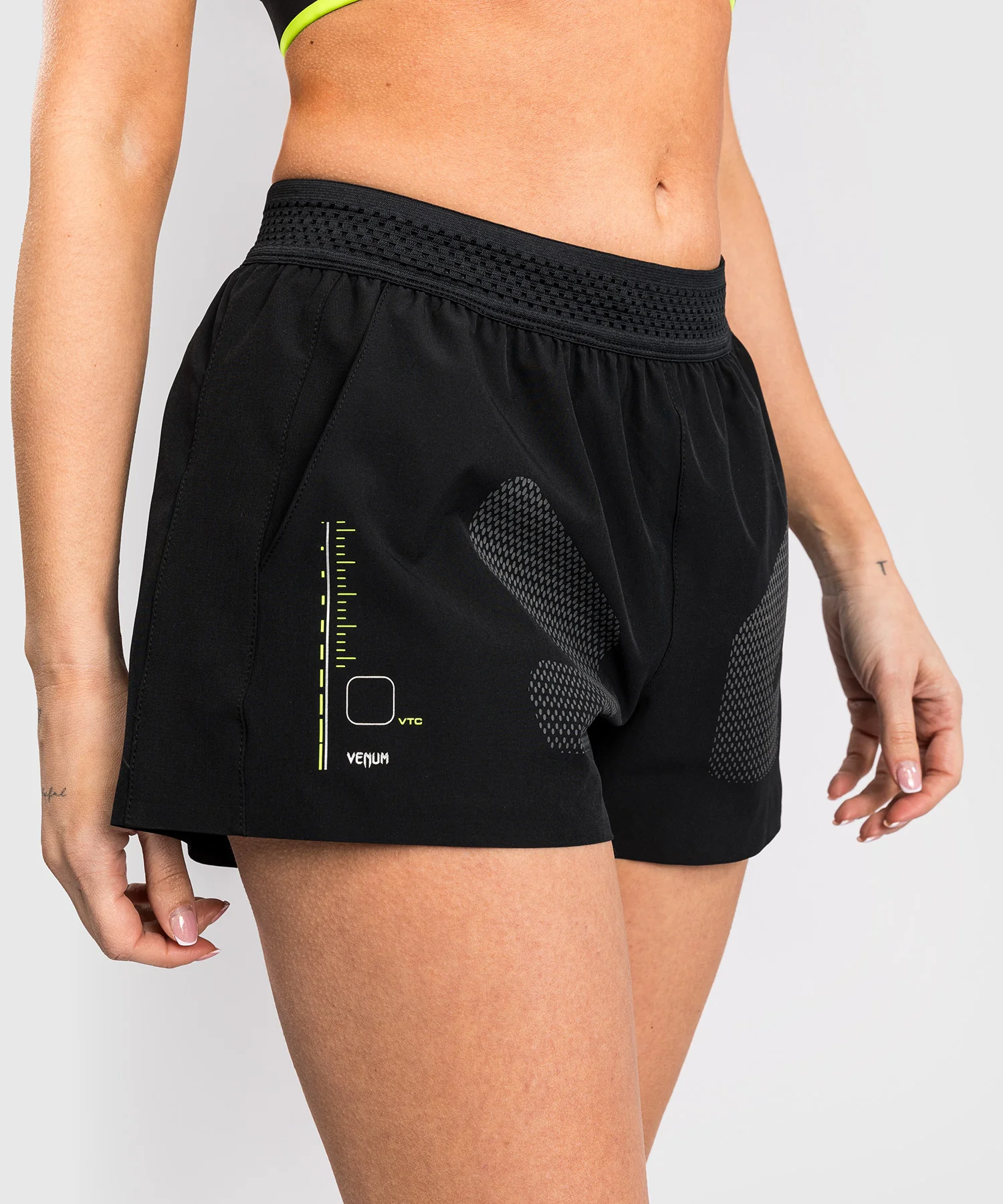 Short d'entraînement Venum Training Camp 4.0 - Noir/Vert Fluo - Image 6