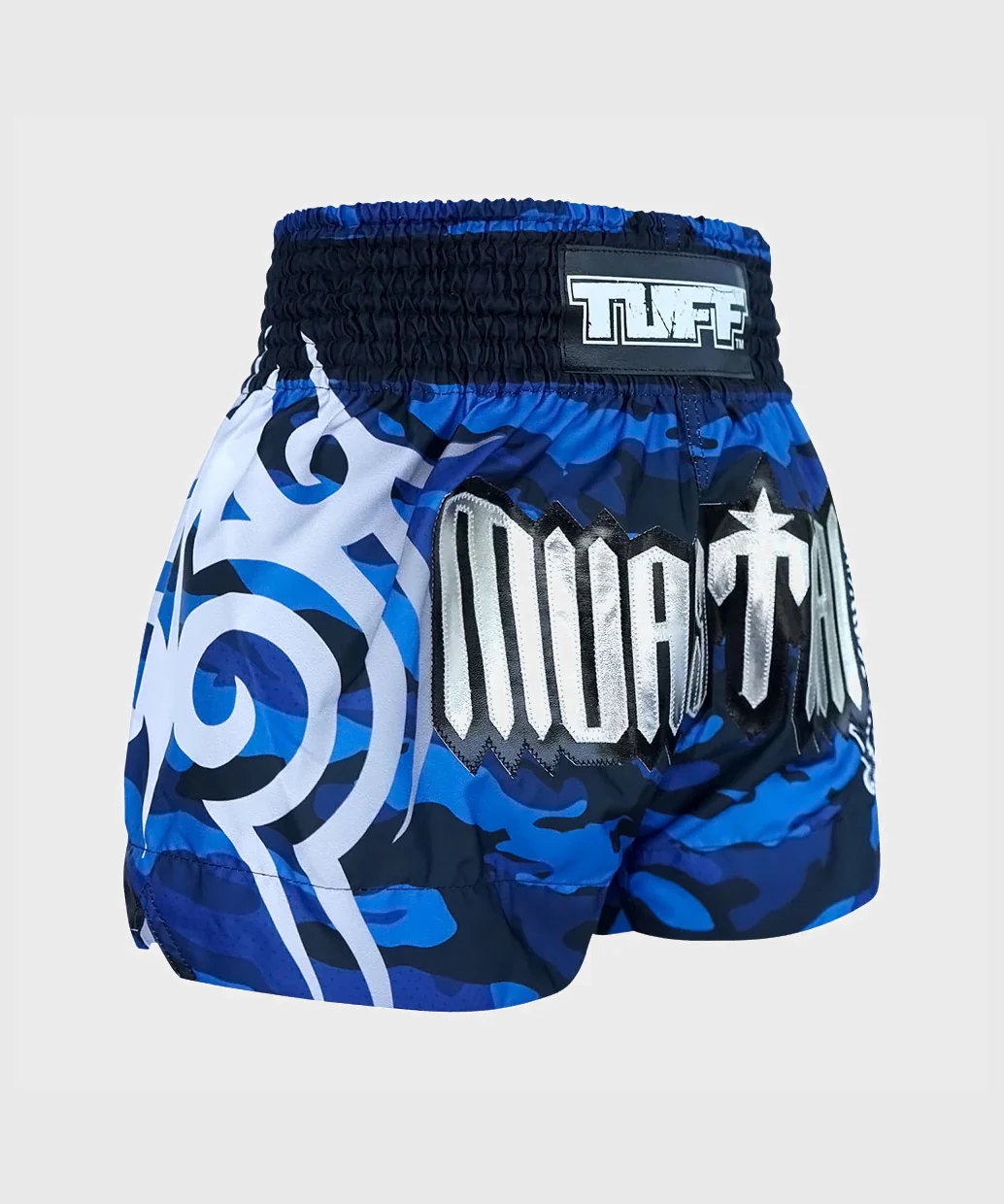 Short de Muay Thai Tuff Blue Military Camouflage - Bleu/Noir - Image 4