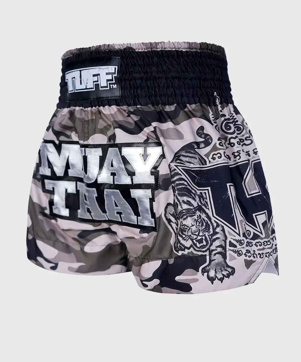 Short de Muay Thai Tuff Grey Military Camouflage - Gris - Image 4