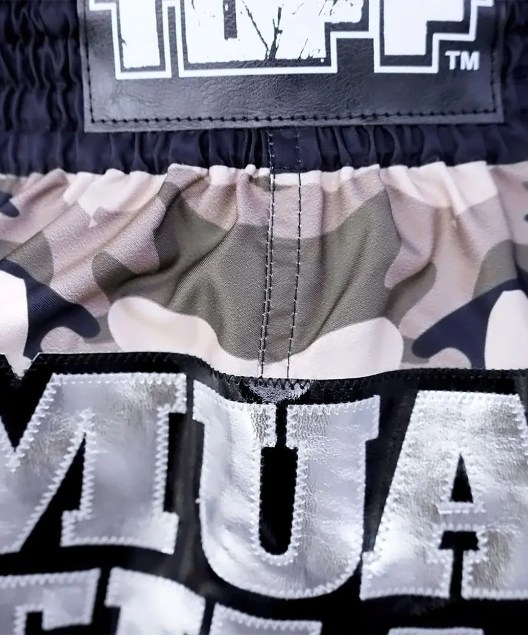 Short de Muay Thai Tuff Grey Military Camouflage - Gris - Image 5
