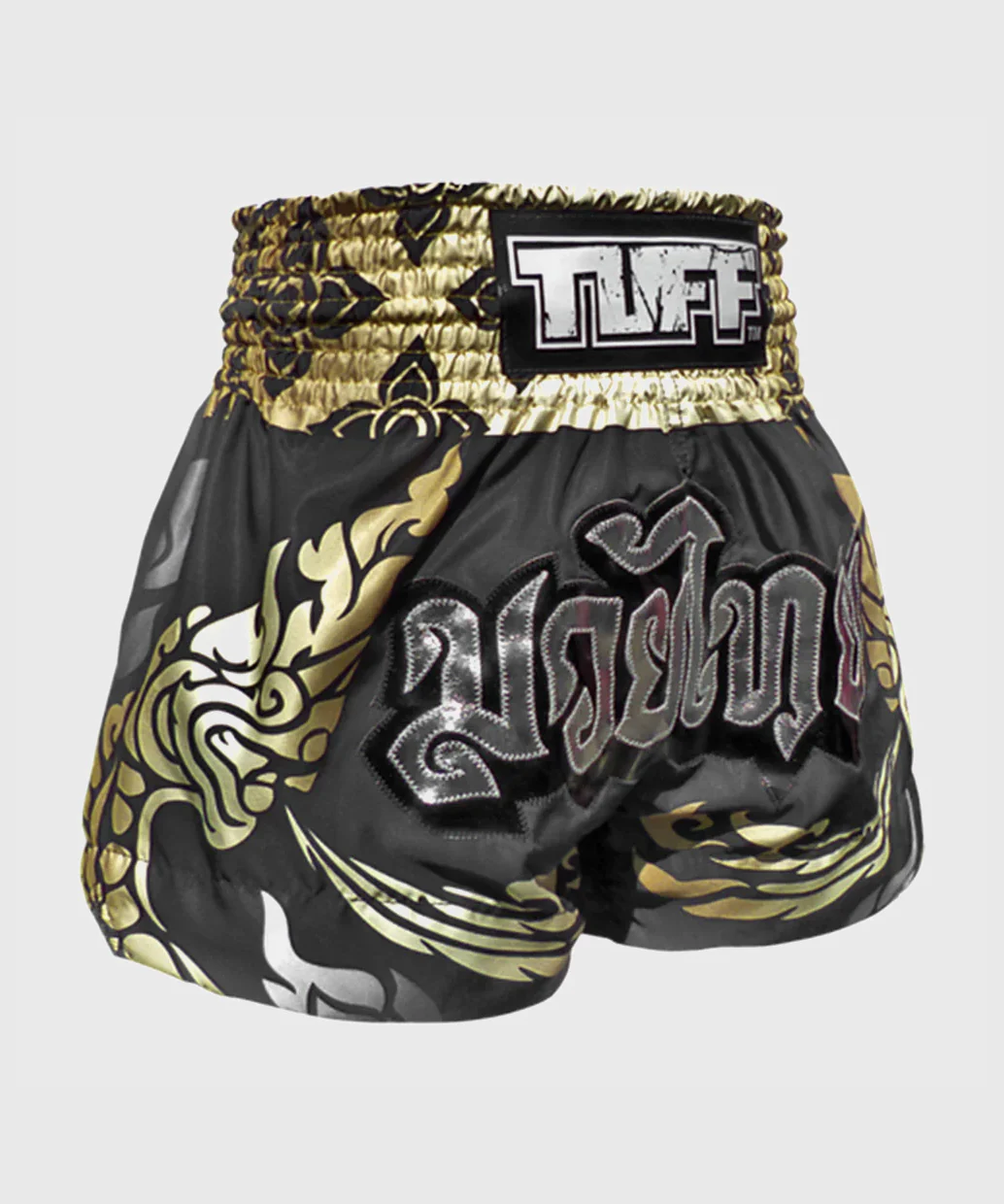 Short de Muay Thai Tuff The King Of Naga Black - Noir/Or - Image 4