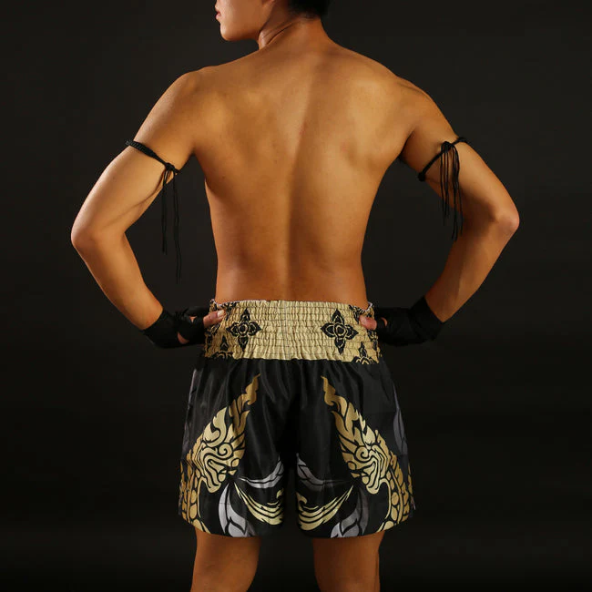 Short de Muay Thai Tuff The King Of Naga Black - Noir/Or - Image 7