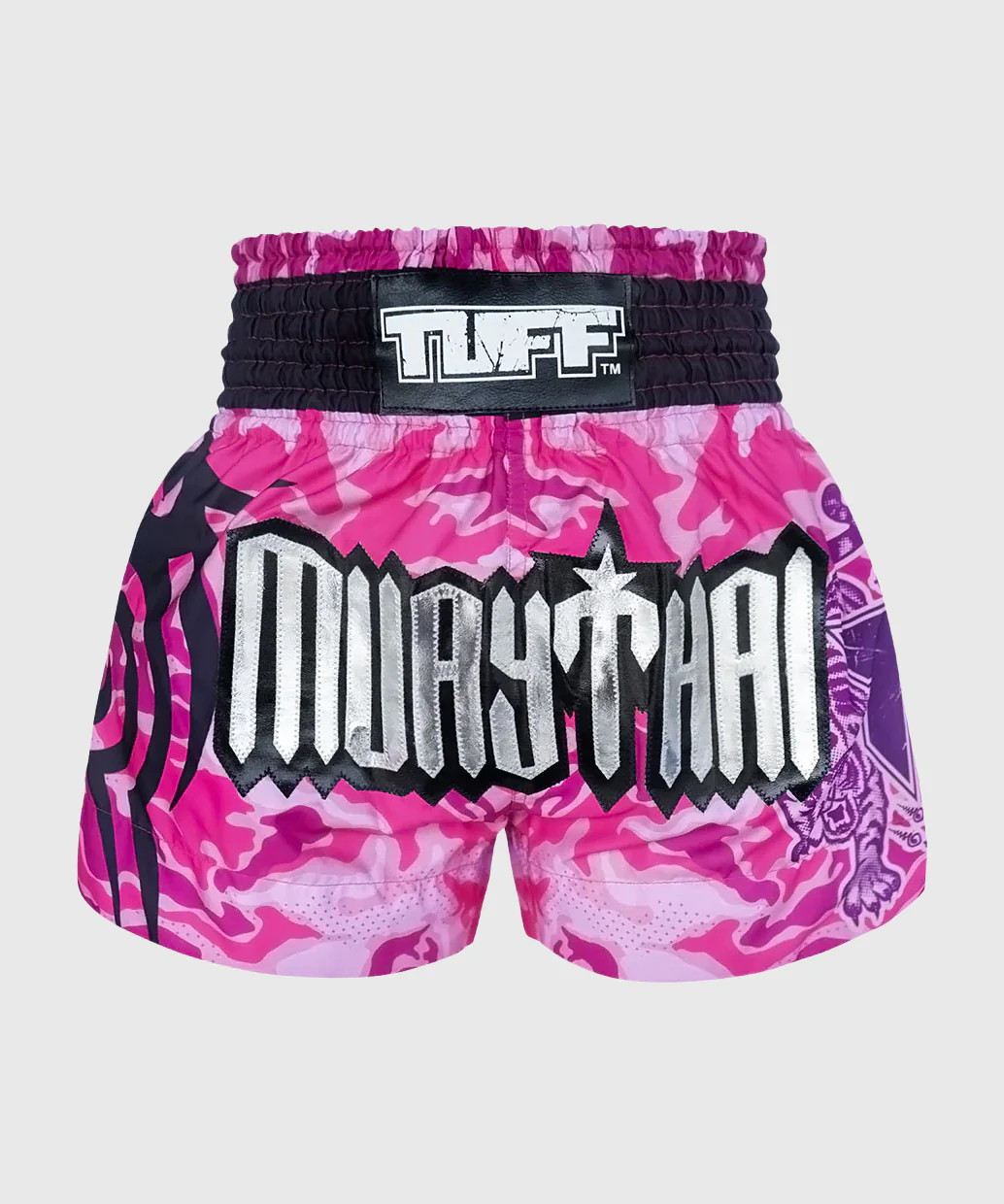 Short de Muay Thai Tuff Pink Military Camouflage - Rose/Noir