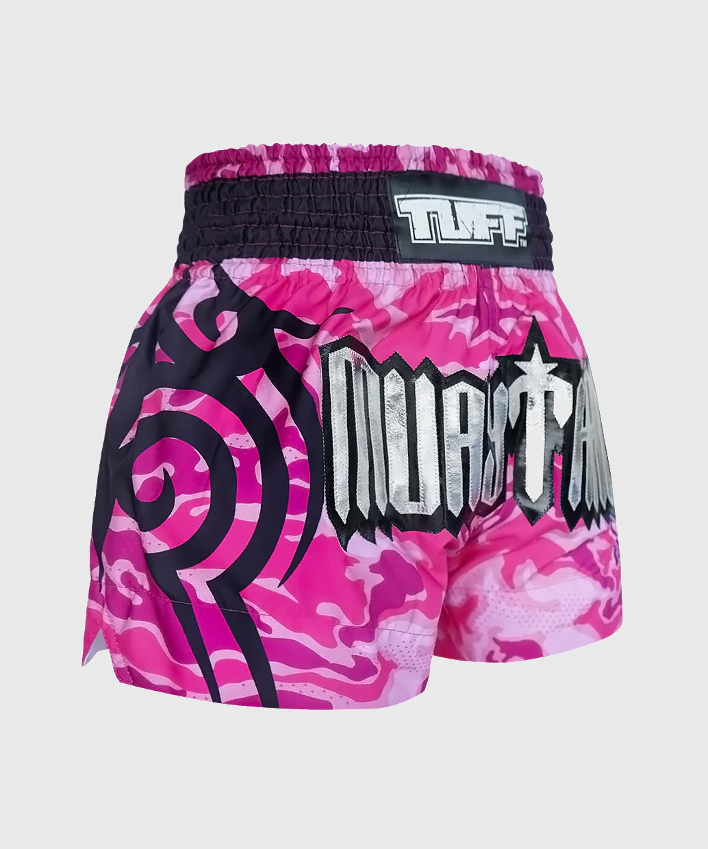 Short de Muay Thai Tuff Pink Military Camouflage - Rose/Noir - Image 4
