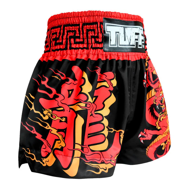Short de Muay Thai Tuff Red Dragon - Noir/Rouge - Image 4