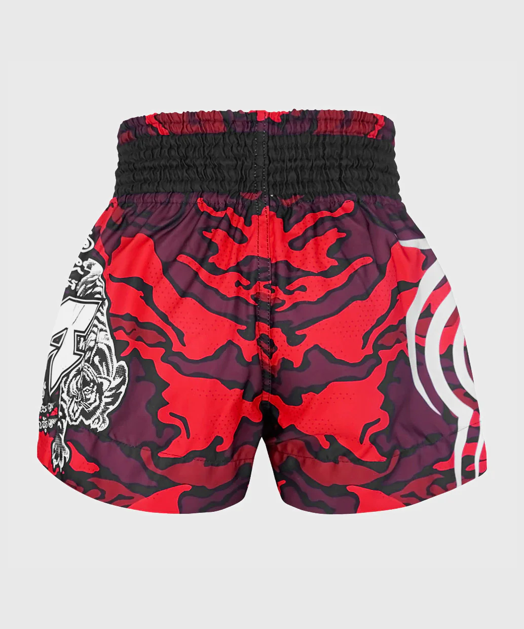 Short de Muay Thai Tuff Red Military Camouflage - Rouge/Noir - Image 3