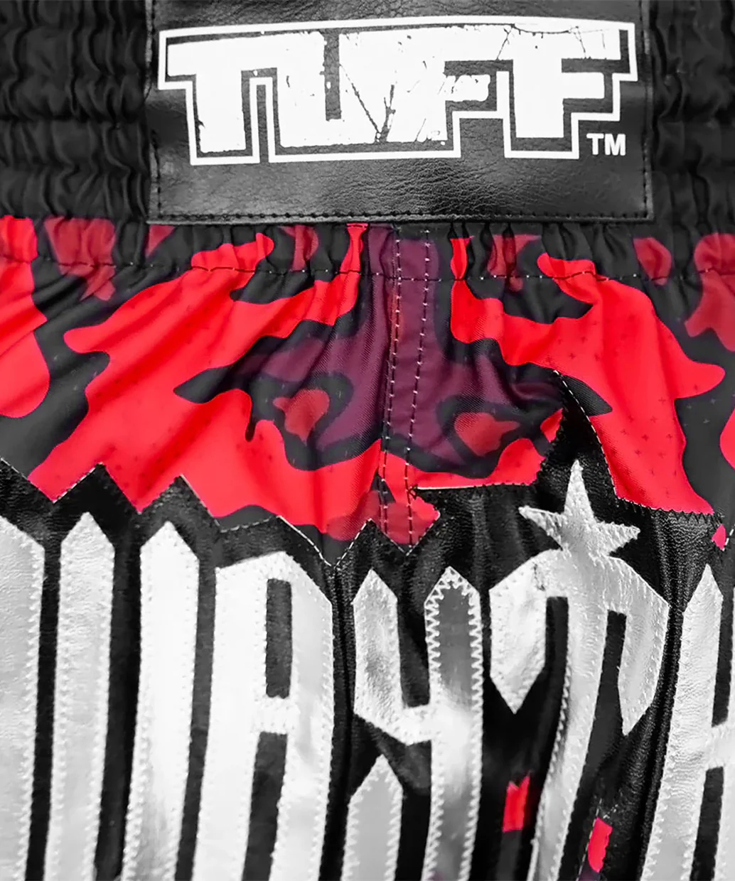Short de Muay Thai Tuff Red Military Camouflage - Rouge/Noir - Image 5