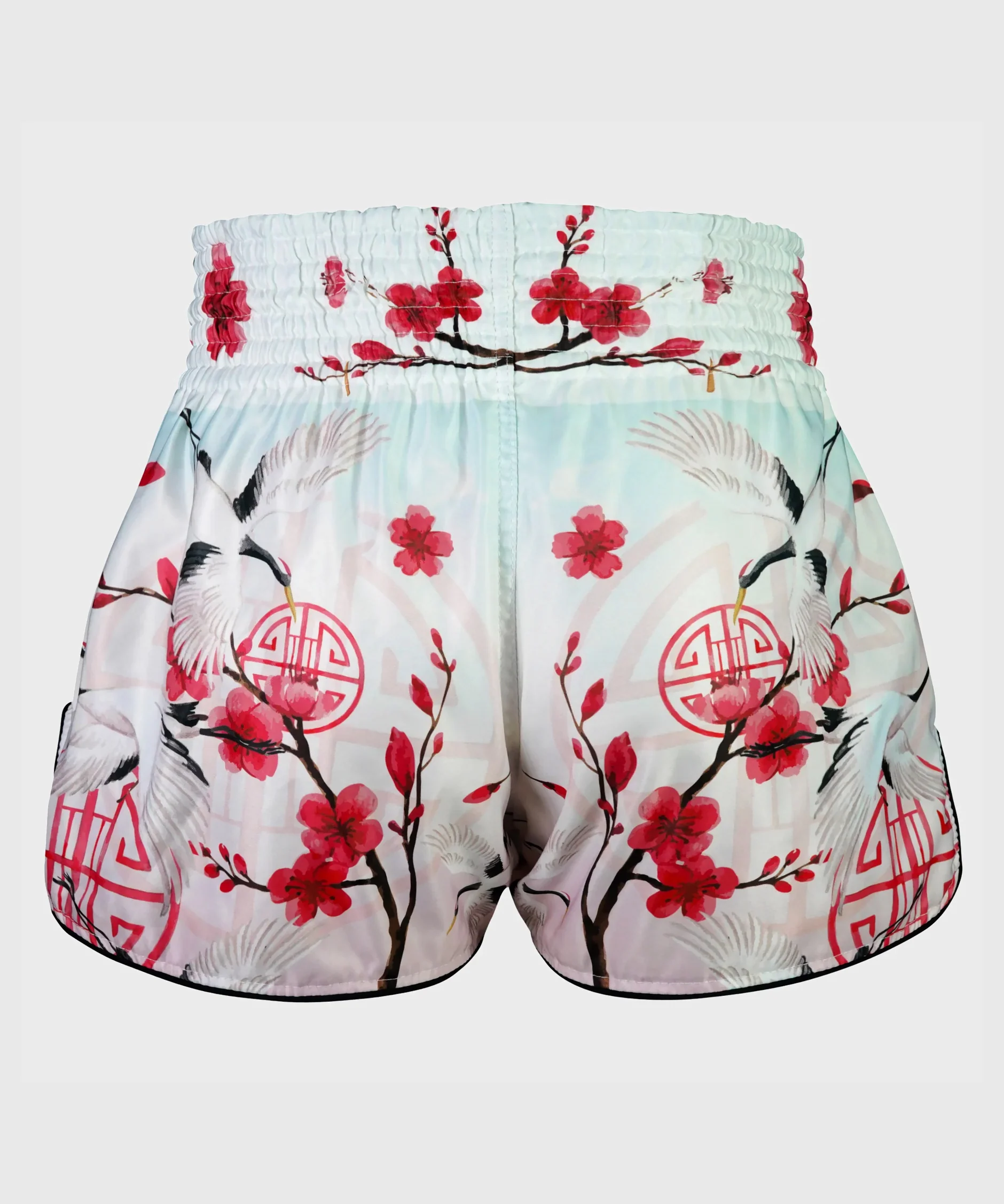 Short de Muay Thai Tuff Retro Style Akai Tsuru The Red Crane - Blanc - Image 3
