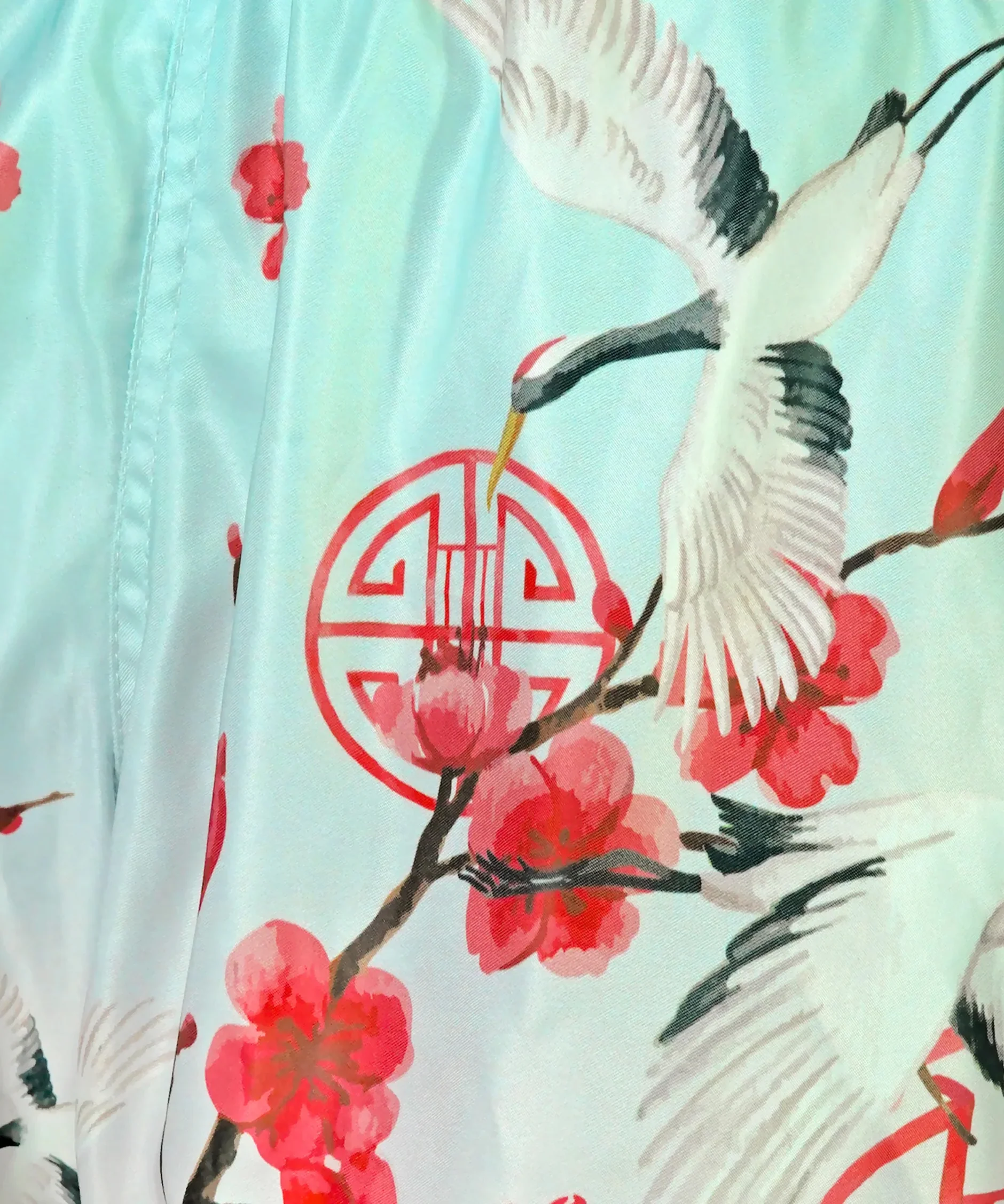 Short de Muay Thai Tuff Retro Style Akai Tsuru The Red Crane - Blanc - Image 4