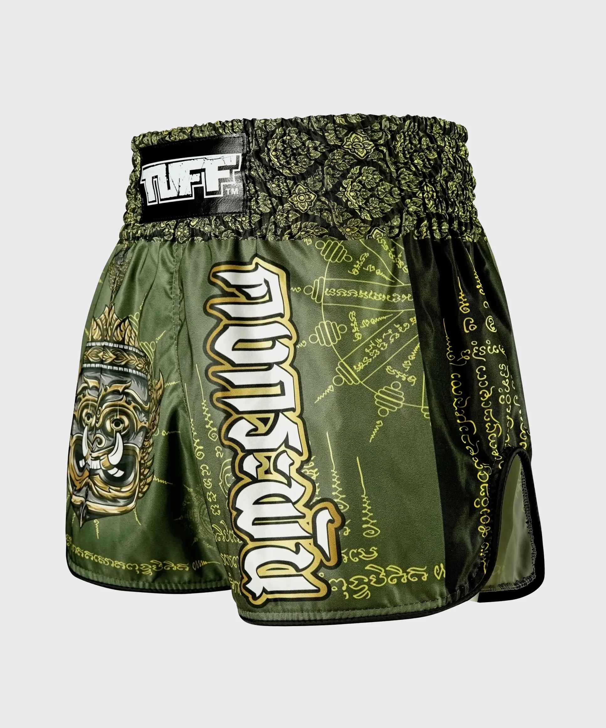 Short de Muay Thai Tuff Retro Style The Immortal Yaksa - Kaki - Image 2