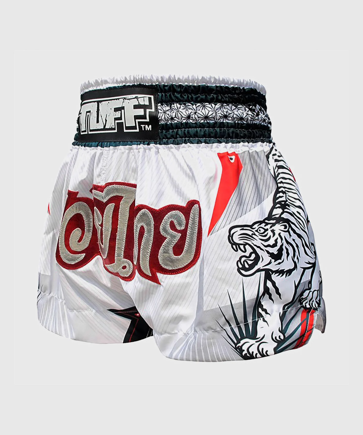 Short de Muay Thai Tuff White Tiger - Blanc - Image 2