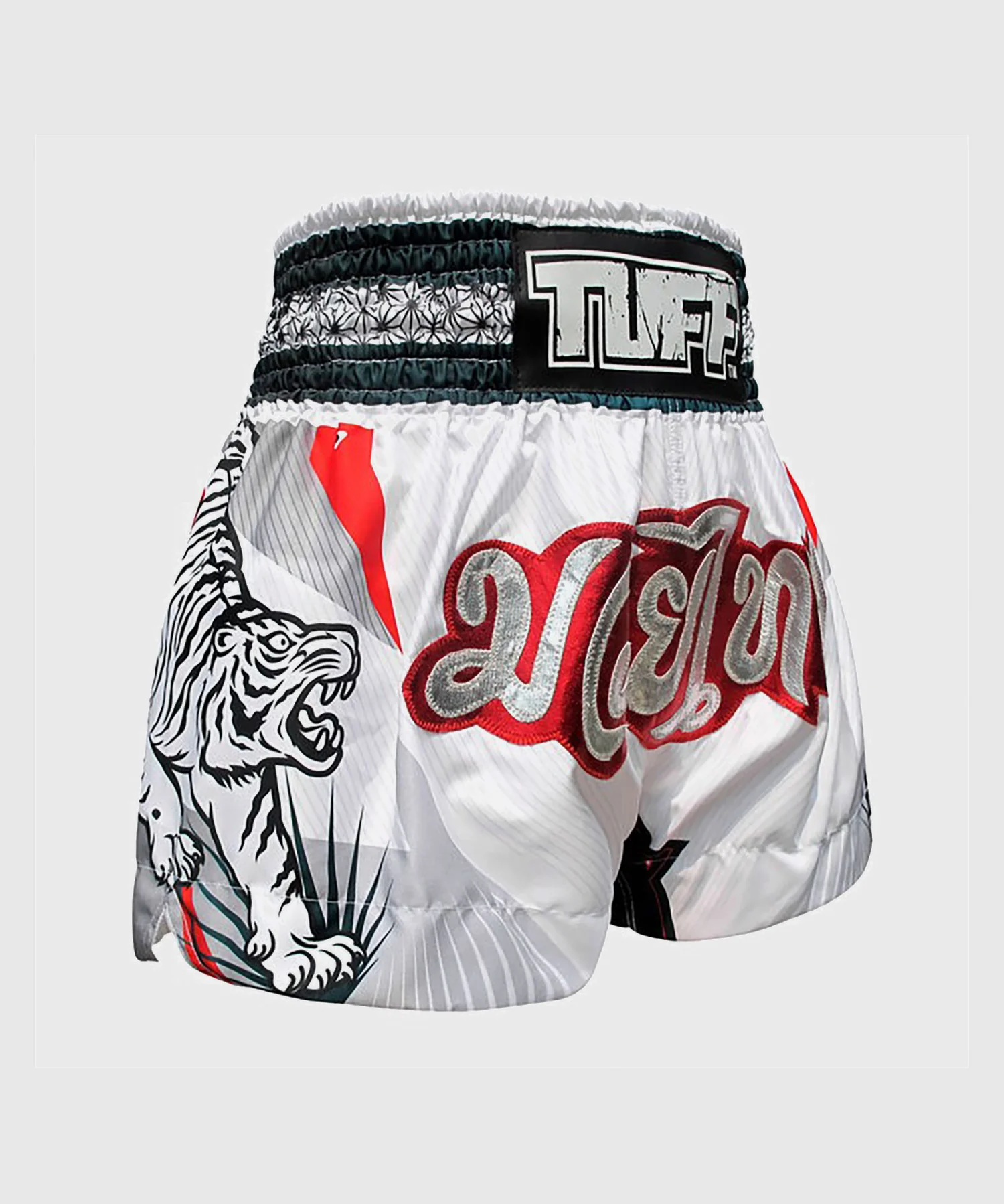 Short de Muay Thai Tuff White Tiger - Blanc - Image 4