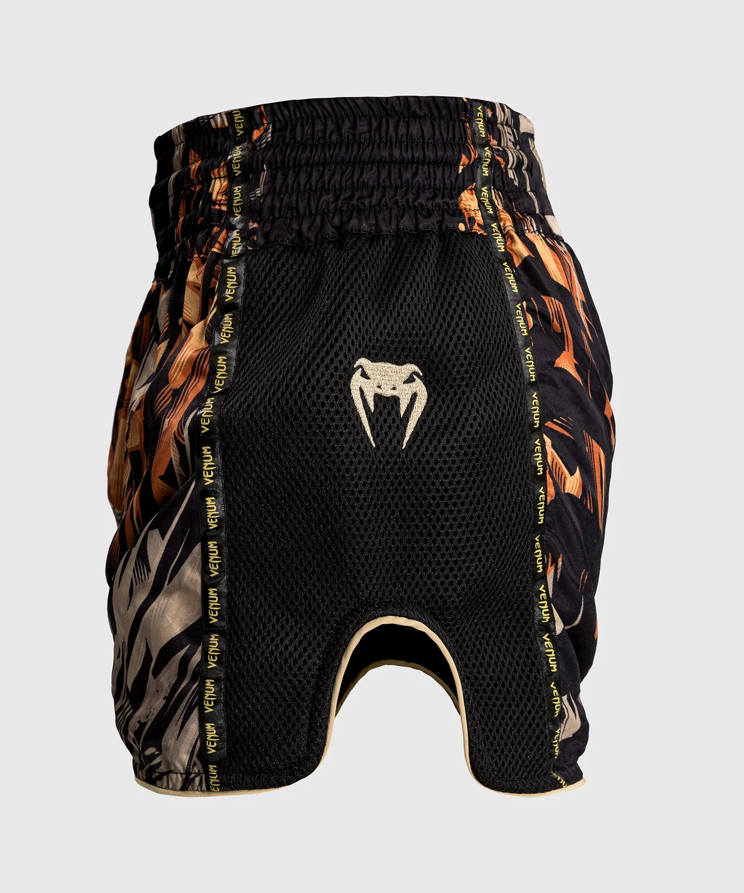 Short Muay Thai Venum Tiger pour Hommes - Noir/Orange Néon - Image 2