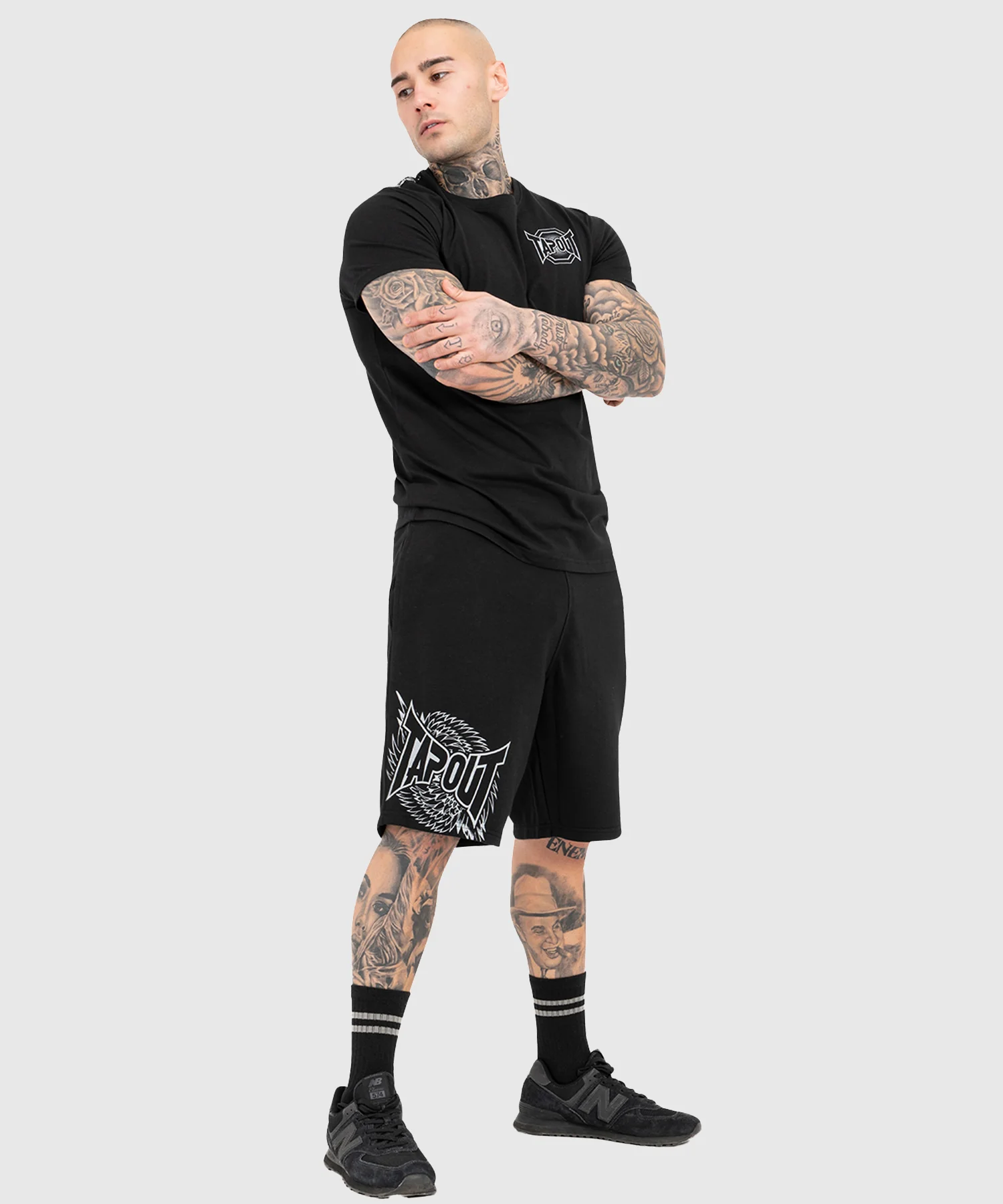 Short de MMA Tapout Spirit - Noir/Gris - Image 3