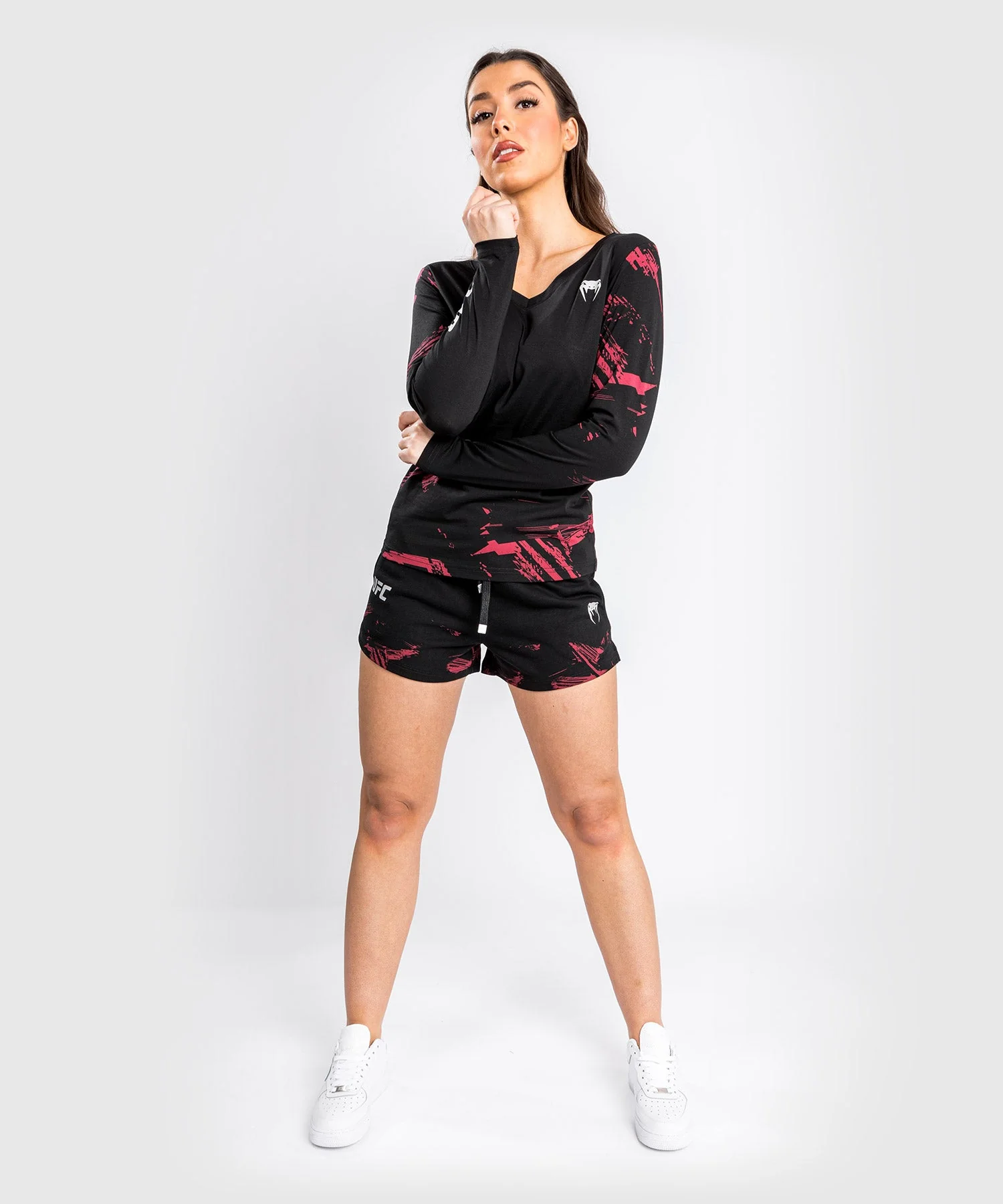 Short UFC Venum Authentic Fight Week 2.0 - Pour Femmes - Noir/Rouge - Image 3