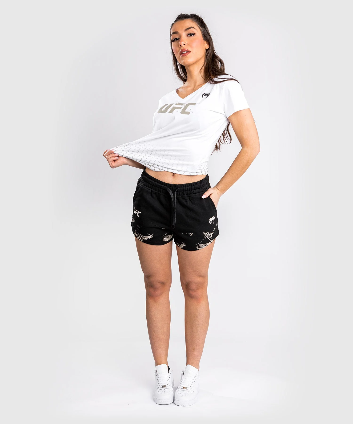 Short UFC Venum Authentic Fight Week 2.0 - Pour Femmes - Noir/Sable - Image 4
