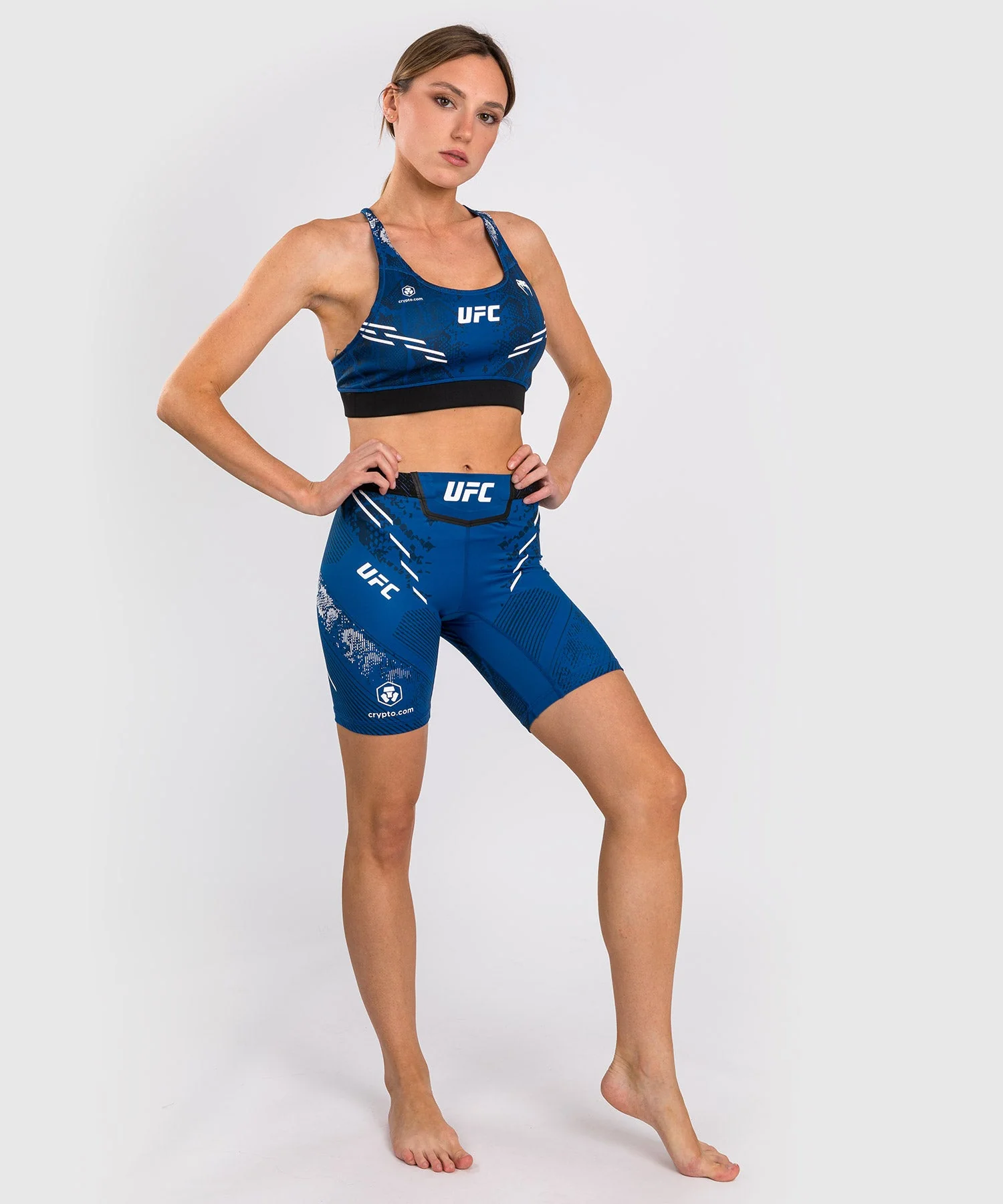 Short de compression Long Fit pour Femmes UFC Adrenaline by Venum Authentic Fight Night - Bleu - Image 6