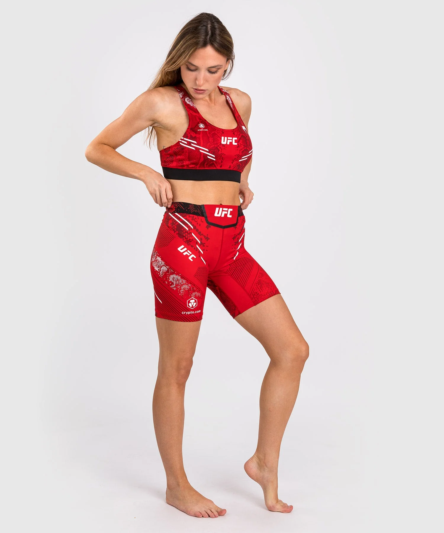Short de compression Long Fit pour Femmes UFC Adrenaline by Venum Authentic Fight Night - Rouge - Image 7