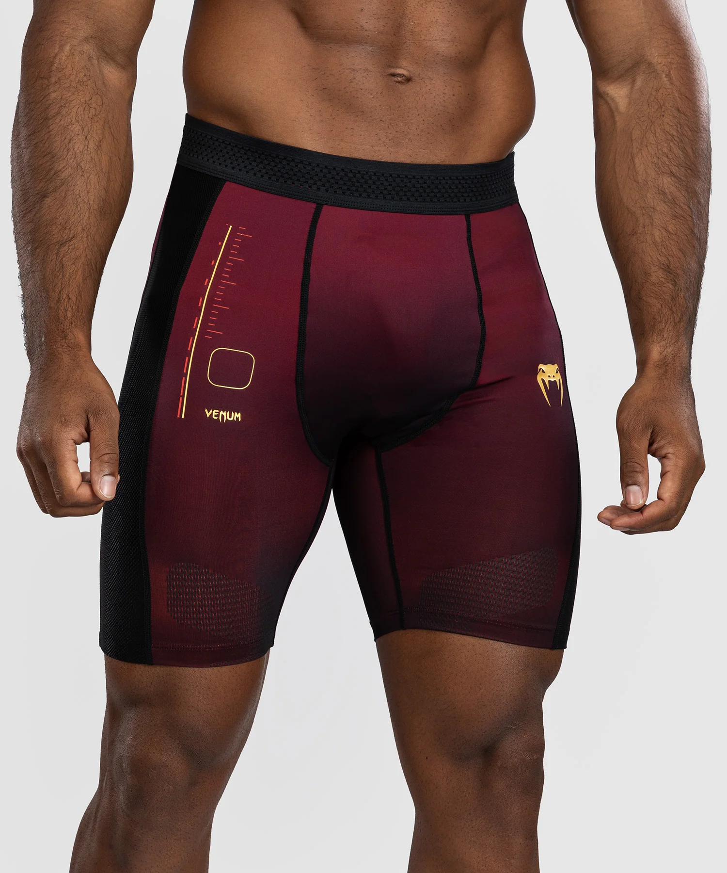 Short de compression Venum Tactical XT- Noir/Bordeaux/Or - Image 2