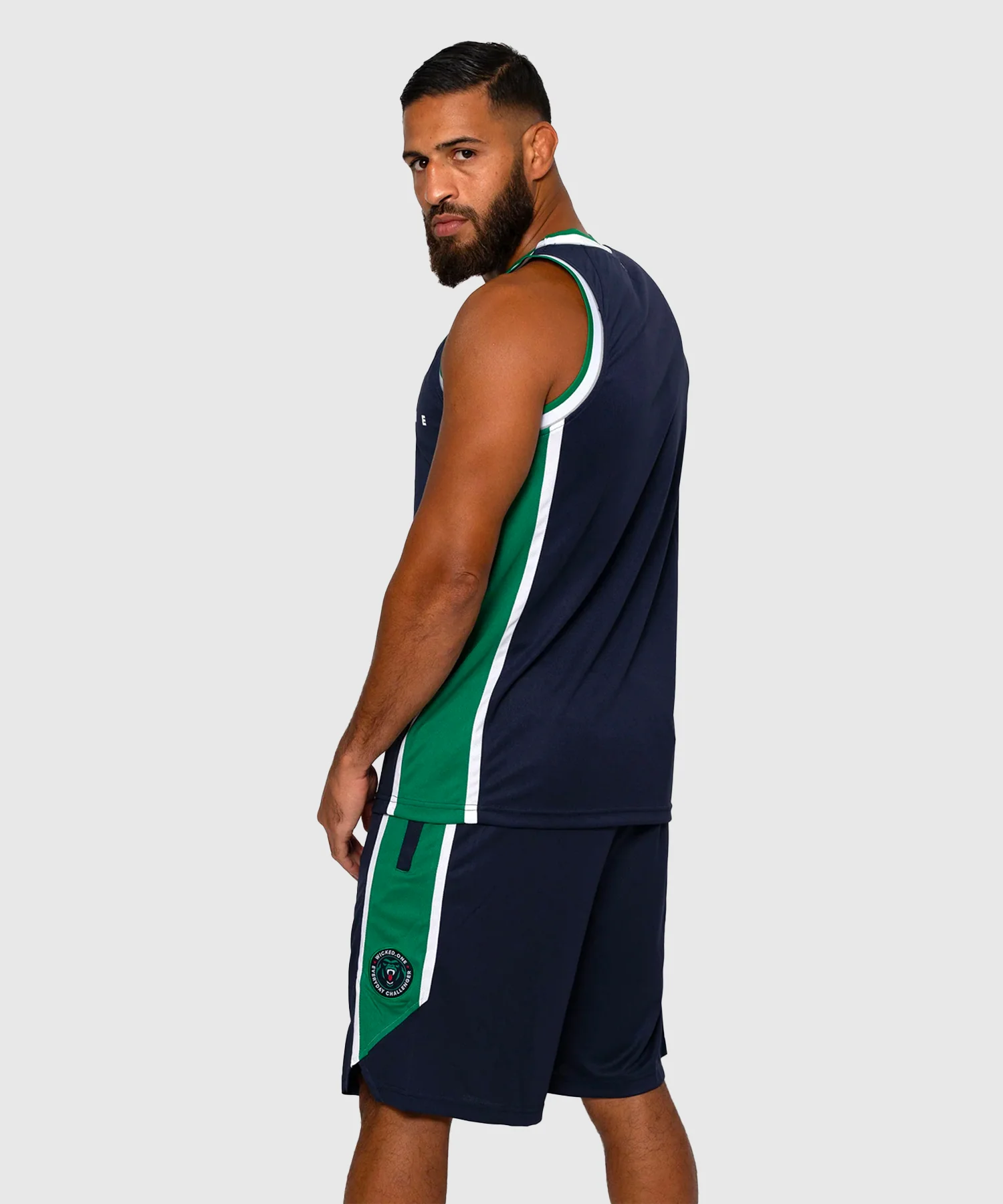 Short de MMA Wicked One Whacks - Navy/Vert - Image 3