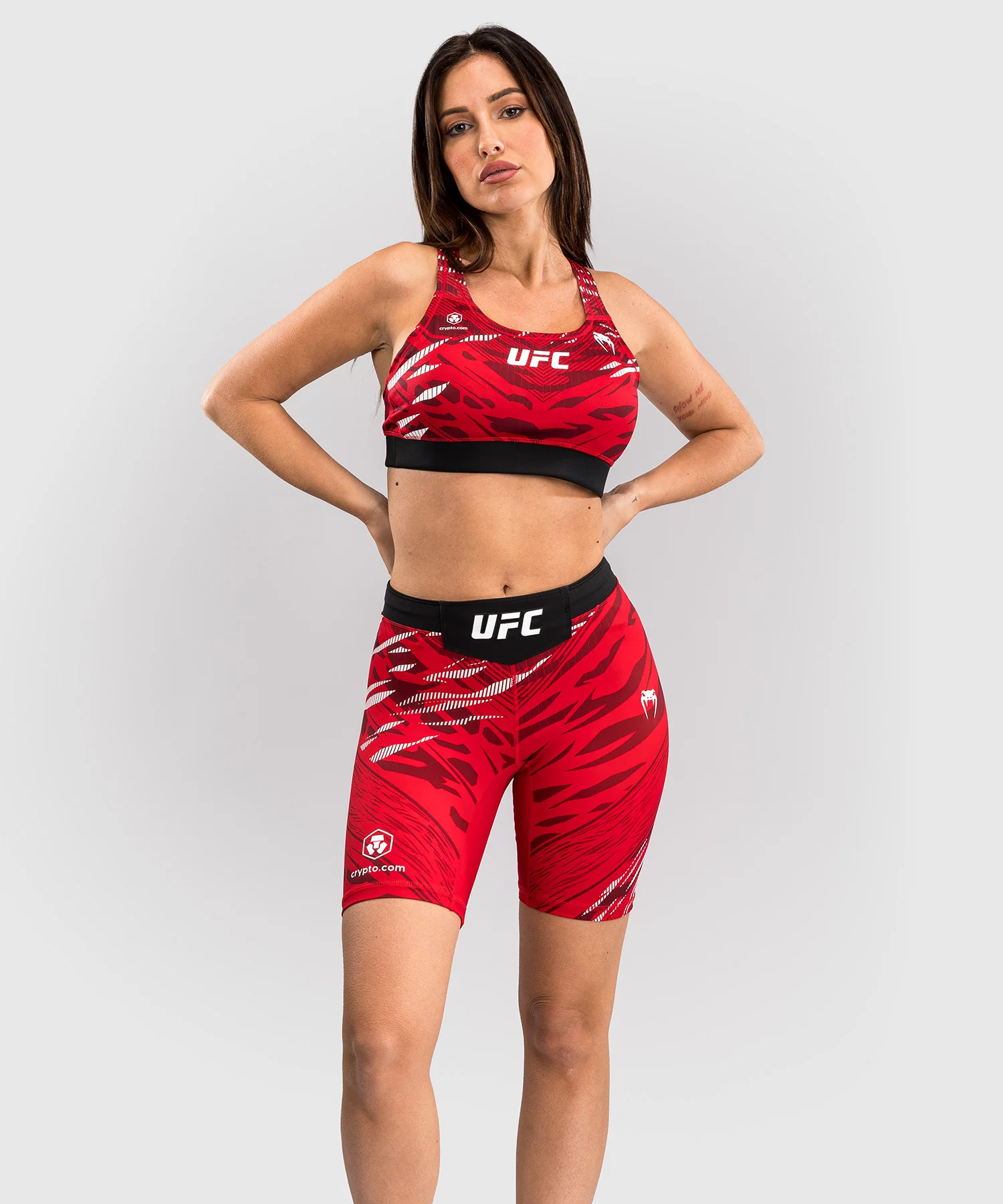 Short de compression pour Femmes UFC Fusion by Venum Authentic Fight Night - Coupe Longue - Rouge - Image 6