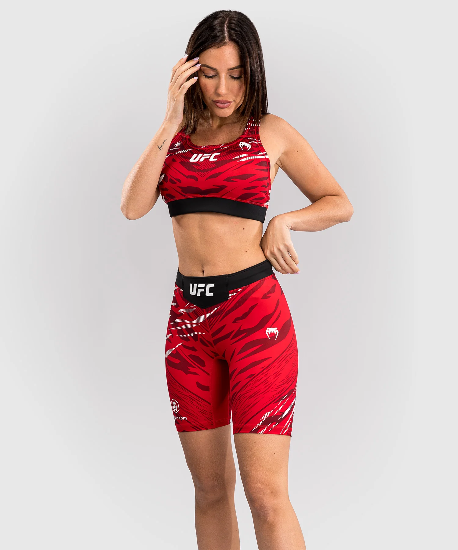 Short de compression pour Femmes UFC Fusion by Venum Authentic Fight Night - Coupe Longue - Rouge - Image 7