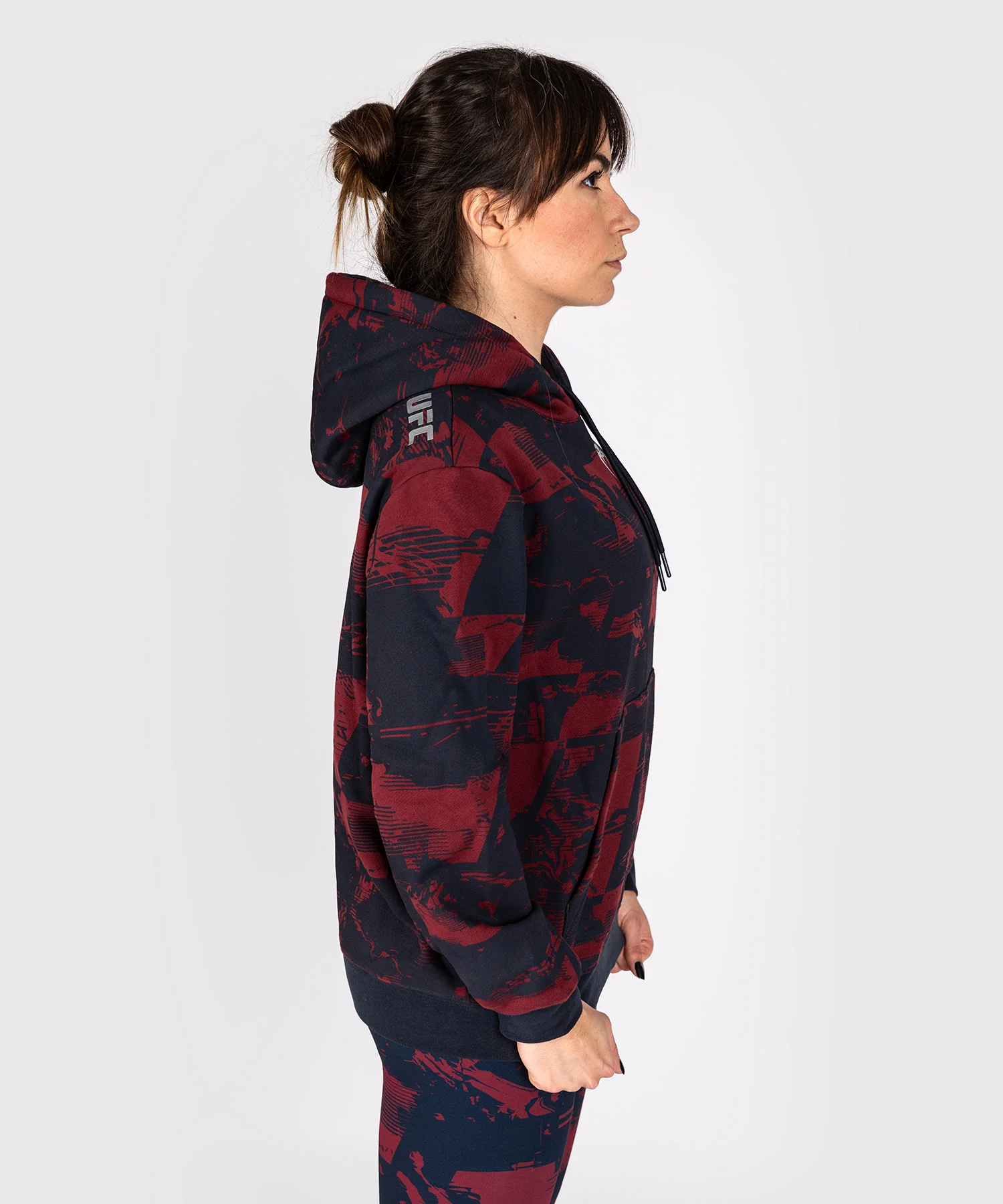 Sweat à capuche Femme UFC Zenith by Venum Authentic Fight Week - Bleu marine/Bordeaux/Argent - Image 3