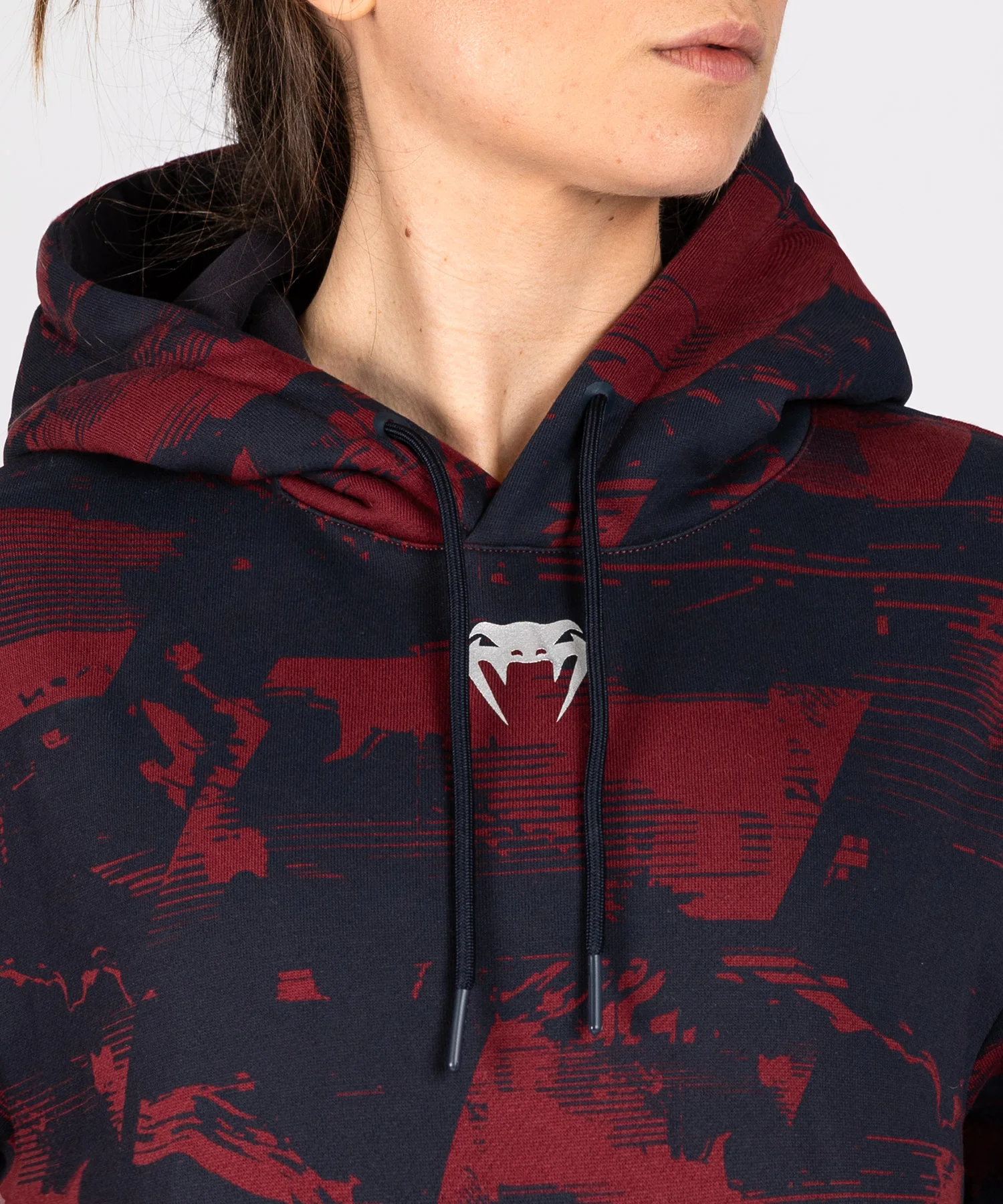 Sweat à capuche Femme UFC Zenith by Venum Authentic Fight Week - Bleu marine/Bordeaux/Argent - Image 4