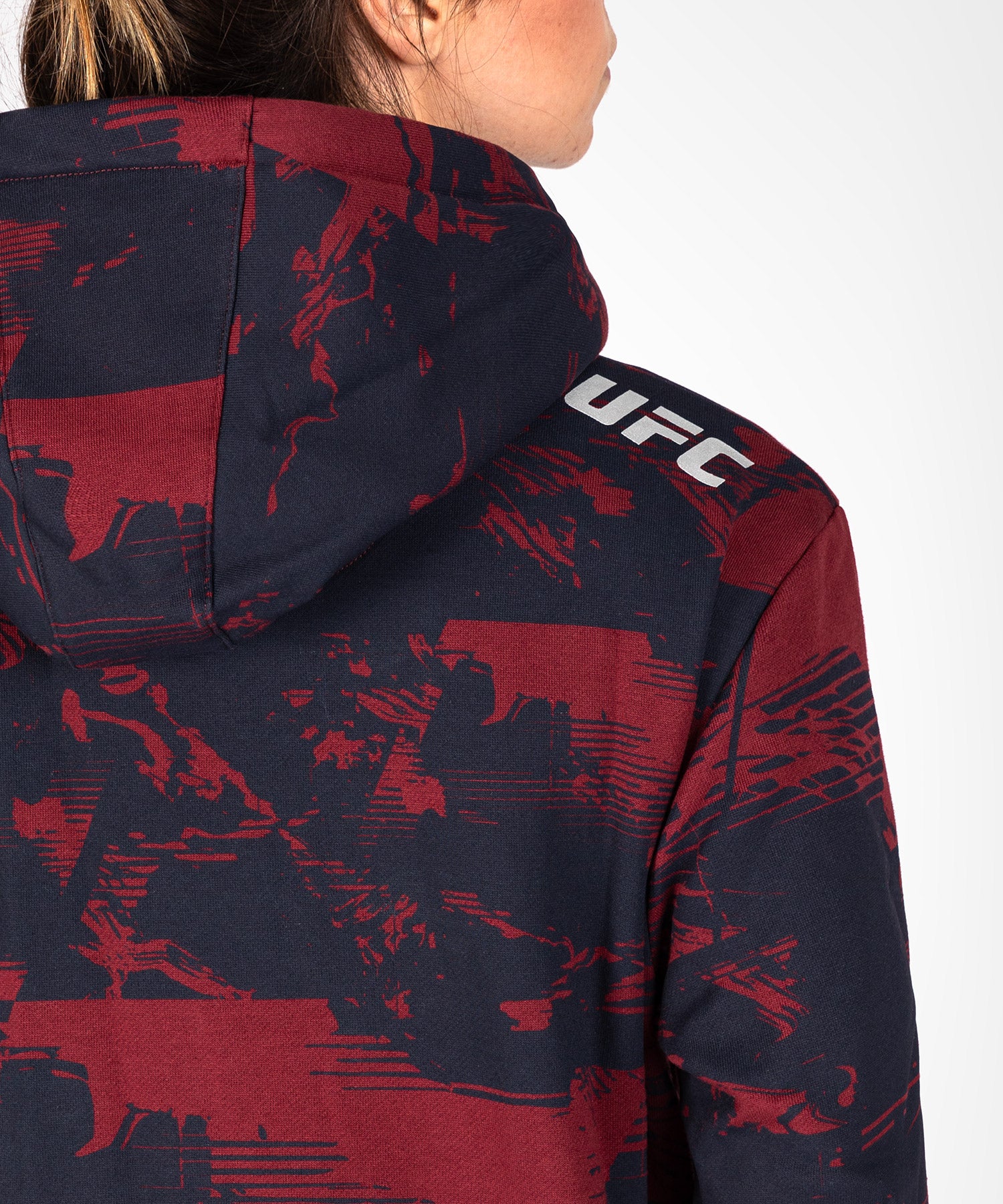 Sweat à capuche Femme UFC Zenith by Venum Authentic Fight Week - Bleu marine/Bordeaux/Argent - Image 6