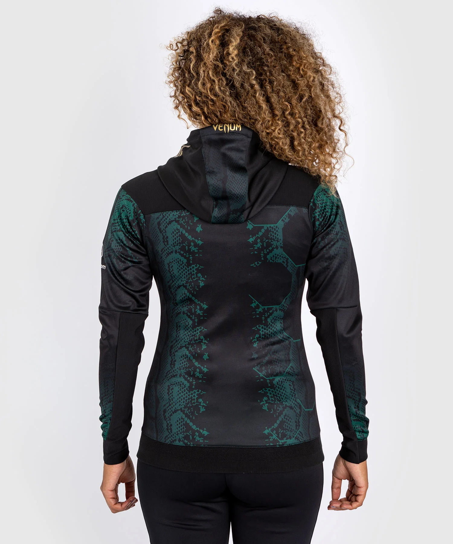Sweat à capuche pour Femmes UFC Adrenaline by Venum Authentic Fight Night - Emerald Edition - Vert/Noir/Or - Image 2