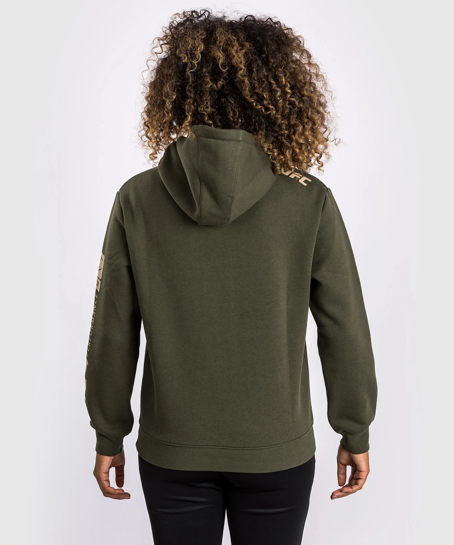 Sweat à capuche pour Femmes UFC Adrenaline by Venum Fight Week - Khaki - Image 4