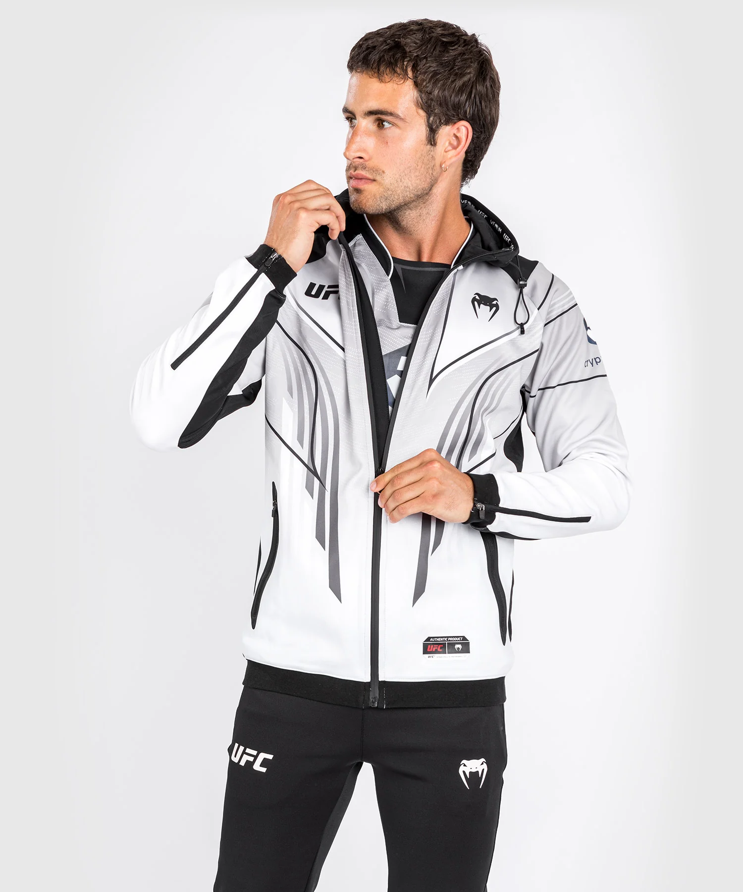Sweat à capuche Walkout UFC Venum Authentic Fight Night 2.0 pour homme - Blanc - Image 2