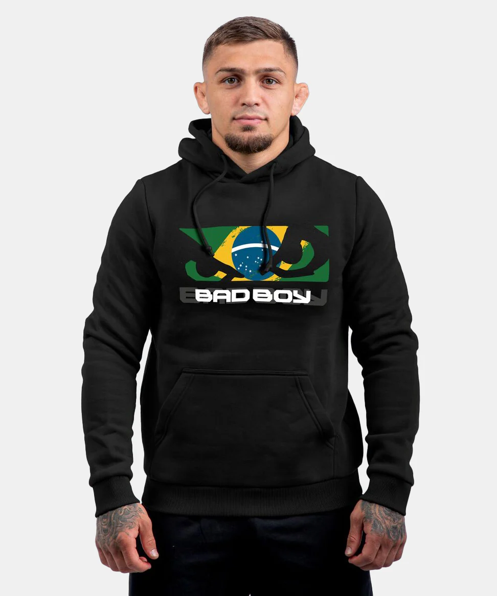 Sweatshirt À Capuche Bad Boy Brazilian Flag - Noir