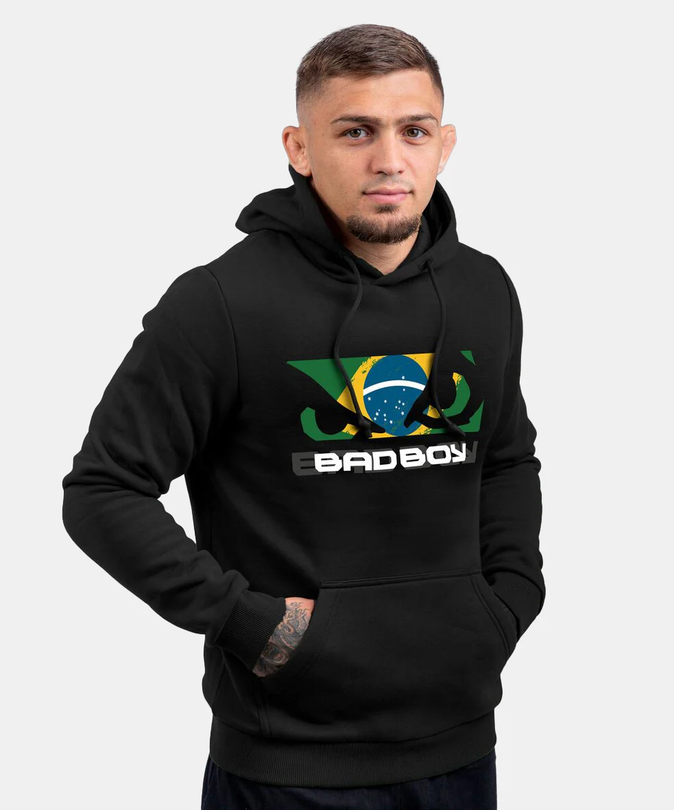 Sweatshirt À Capuche Bad Boy Brazilian Flag - Noir - Image 6