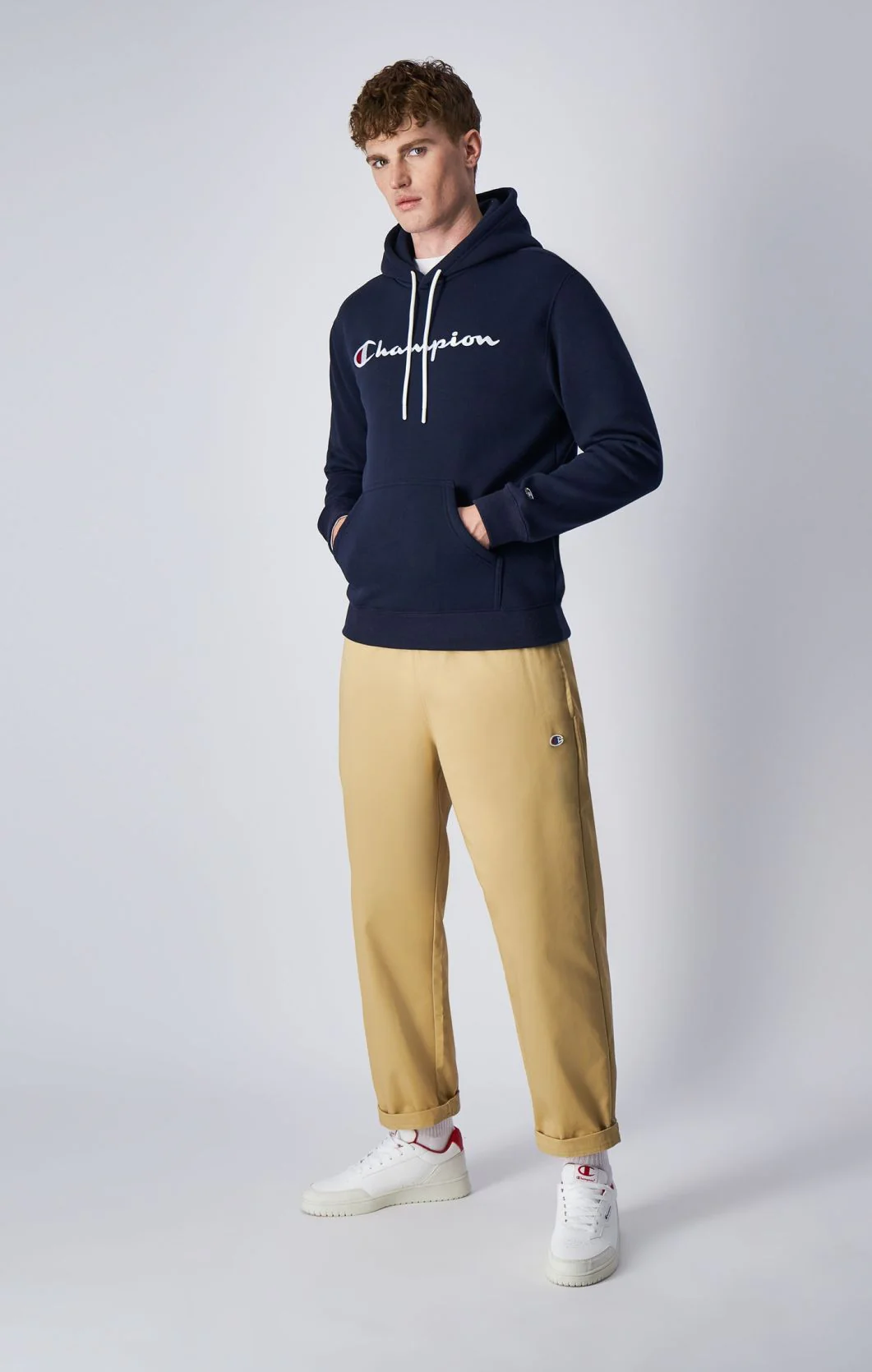 Sweatshirt À Capuche Champion Legacy Logo Brodé - Bleu Marine - Image 4