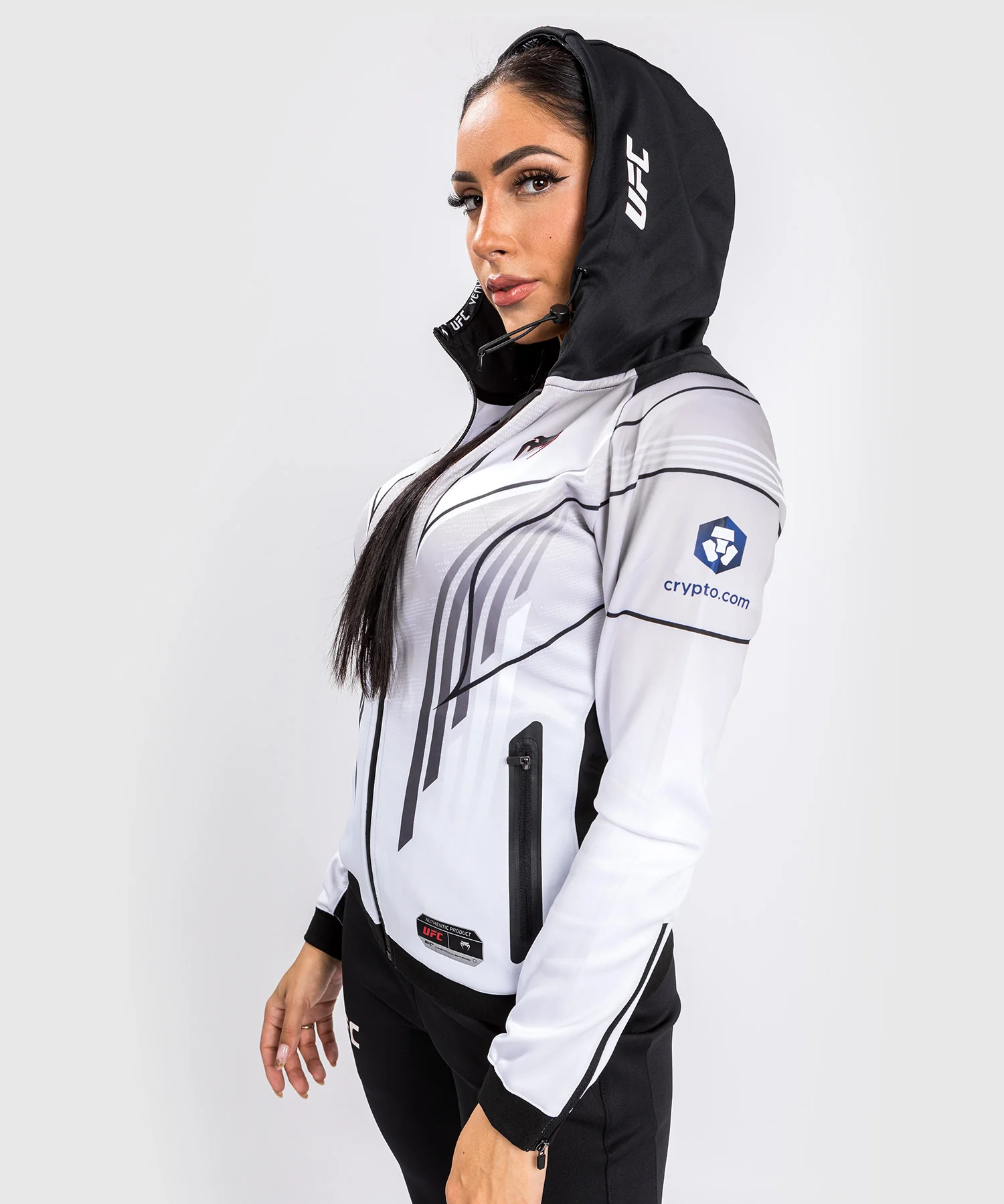 Sweatshirt à Capuche Femme UFC Venum Authentic Fight Night 2.0 - Blanc - Image 2