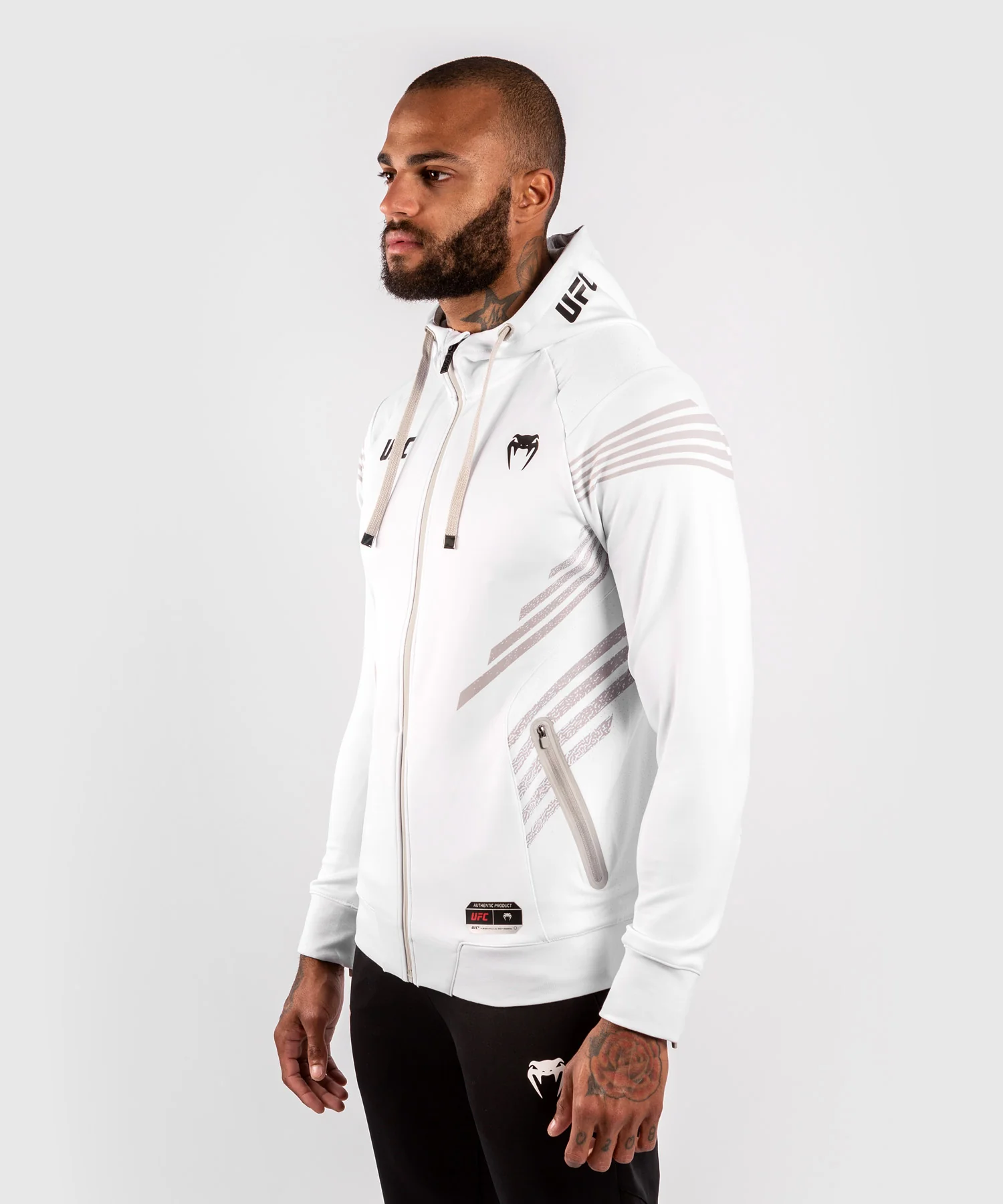 Sweatshirt à Capuche Homme UFC Venum Authentic Fight Night - Blanc - Image 3