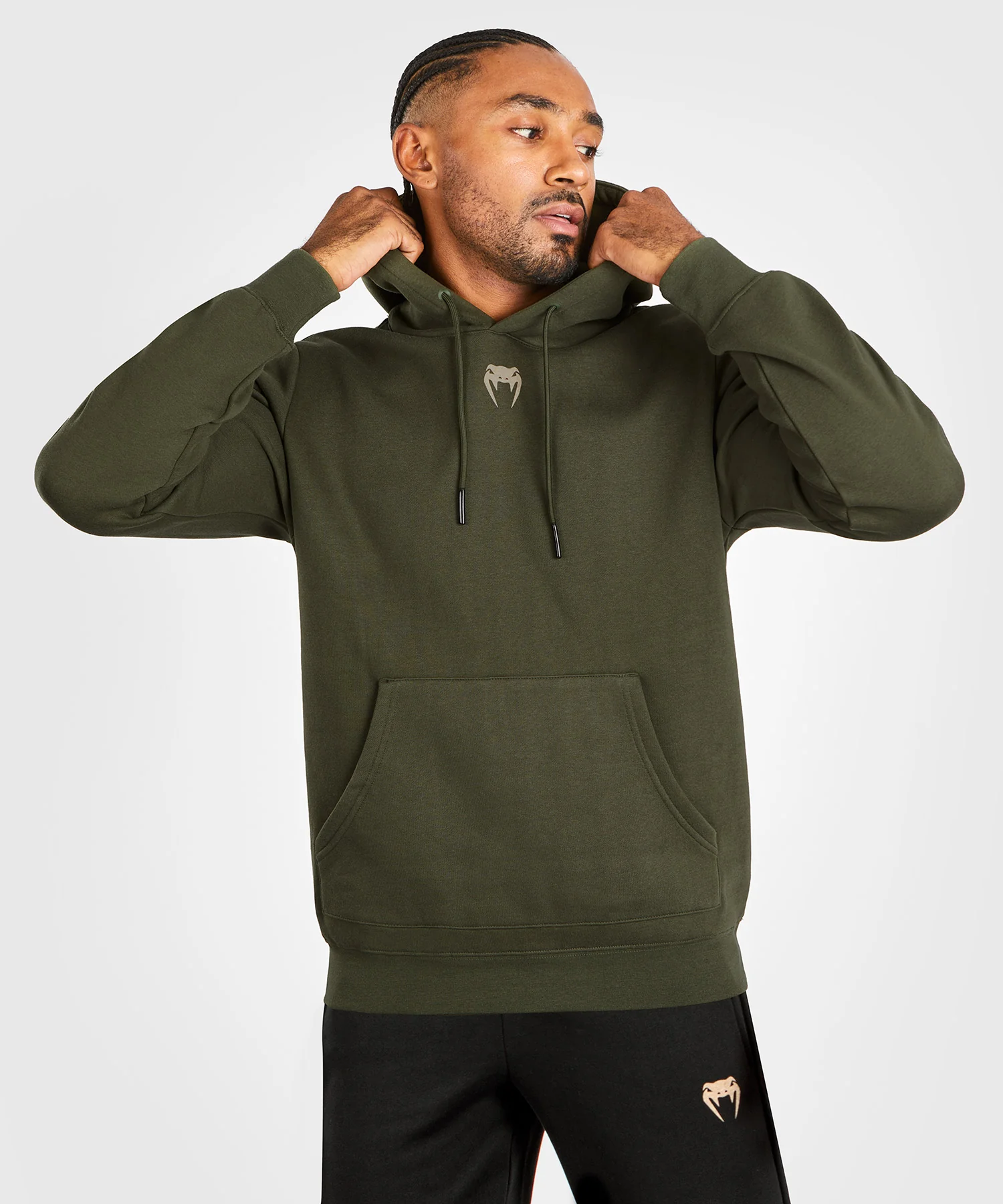 Sweatshirt à capuche pour Hommes UFC Adrenaline by Venum Fight Week - Kaki - Image 2