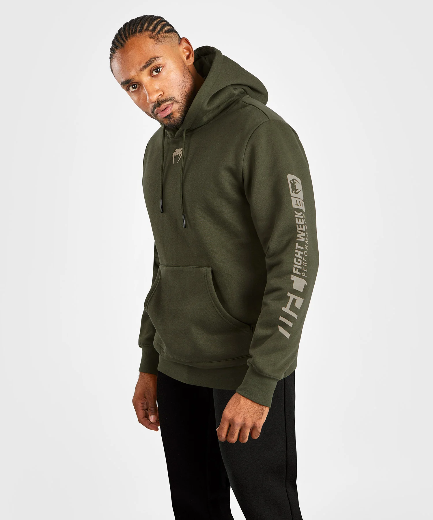 Sweatshirt à capuche pour Hommes UFC Adrenaline by Venum Fight Week - Kaki - Image 5