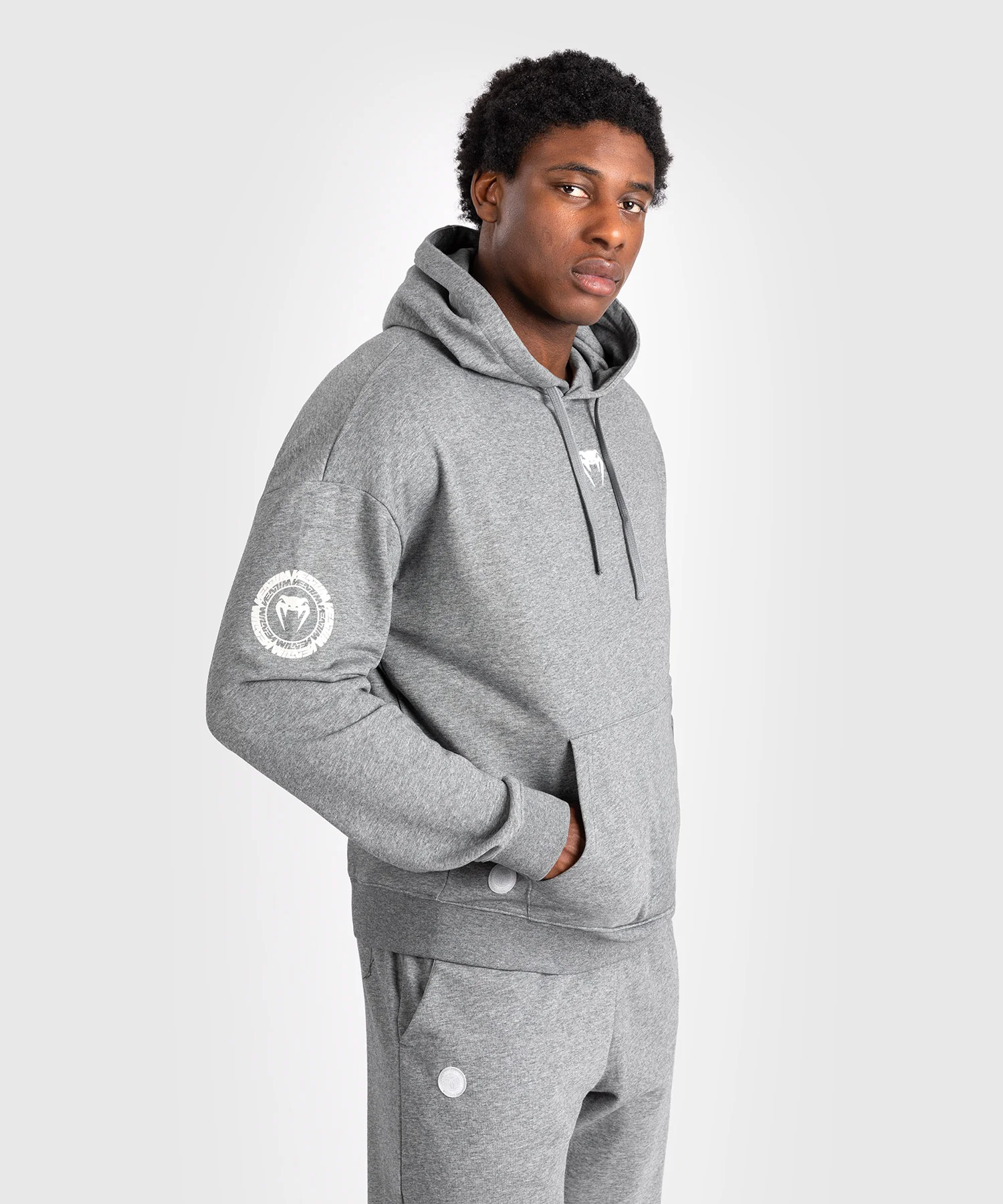 Sweatshirt À Capuche Pour Hommes Venum Vortex XL Lite - Gris Clair Chiné - Image 3